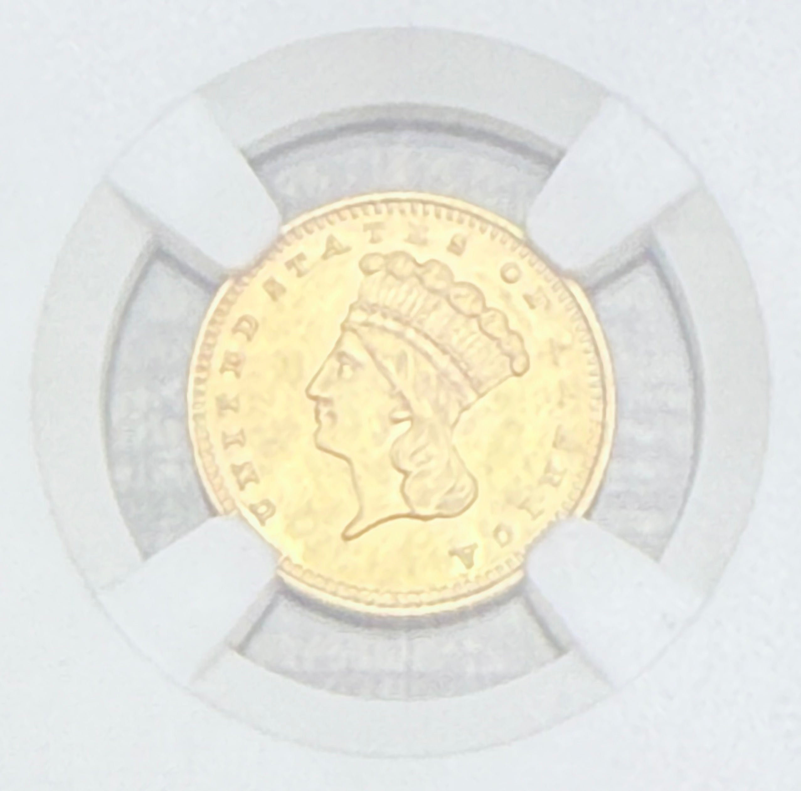 1862 $1 Indian Princess Type 3 Gold Dollar NGC MS61