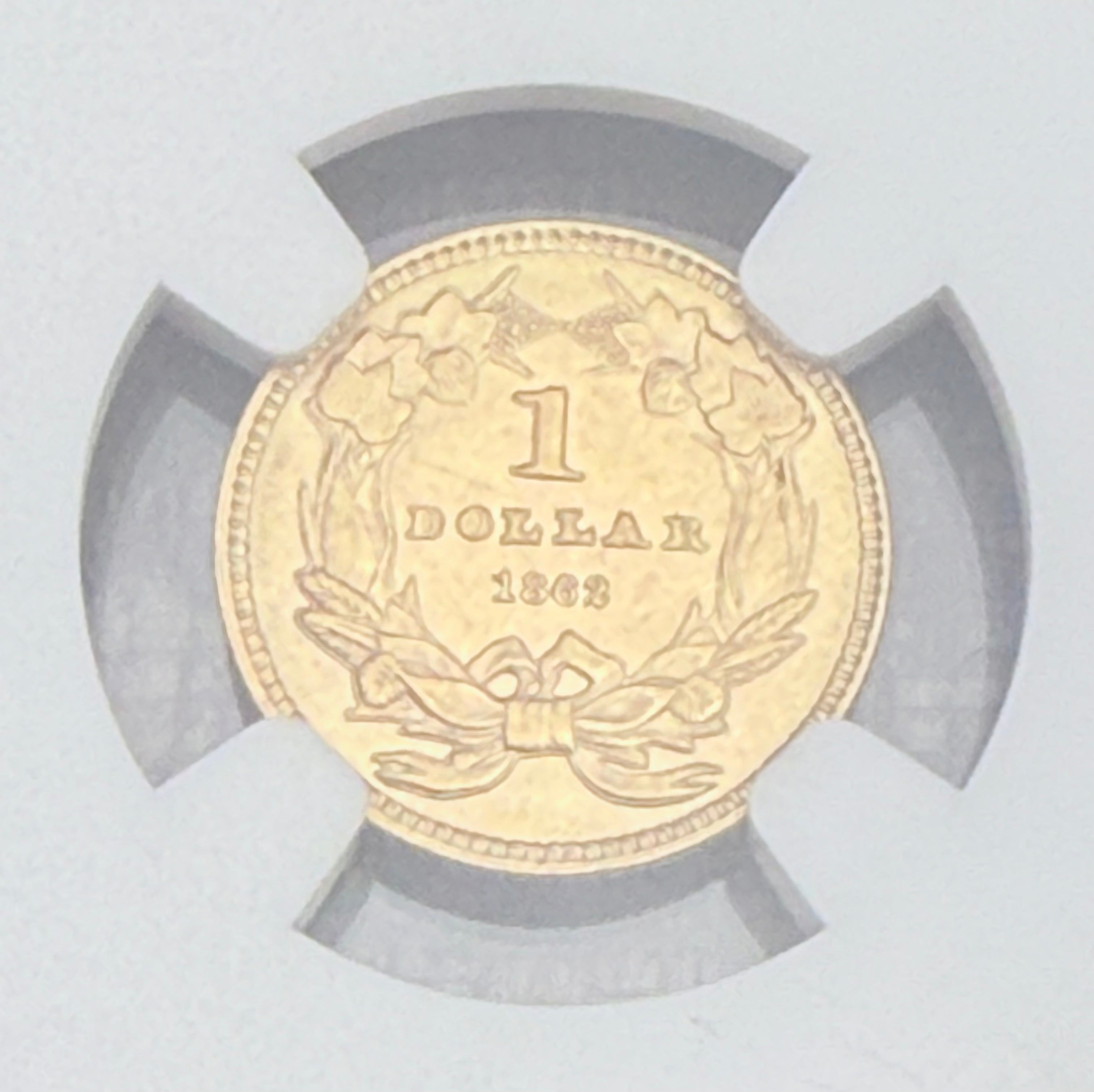 1862 $1 Indian Princess Type 3 Gold Dollar NGC MS61