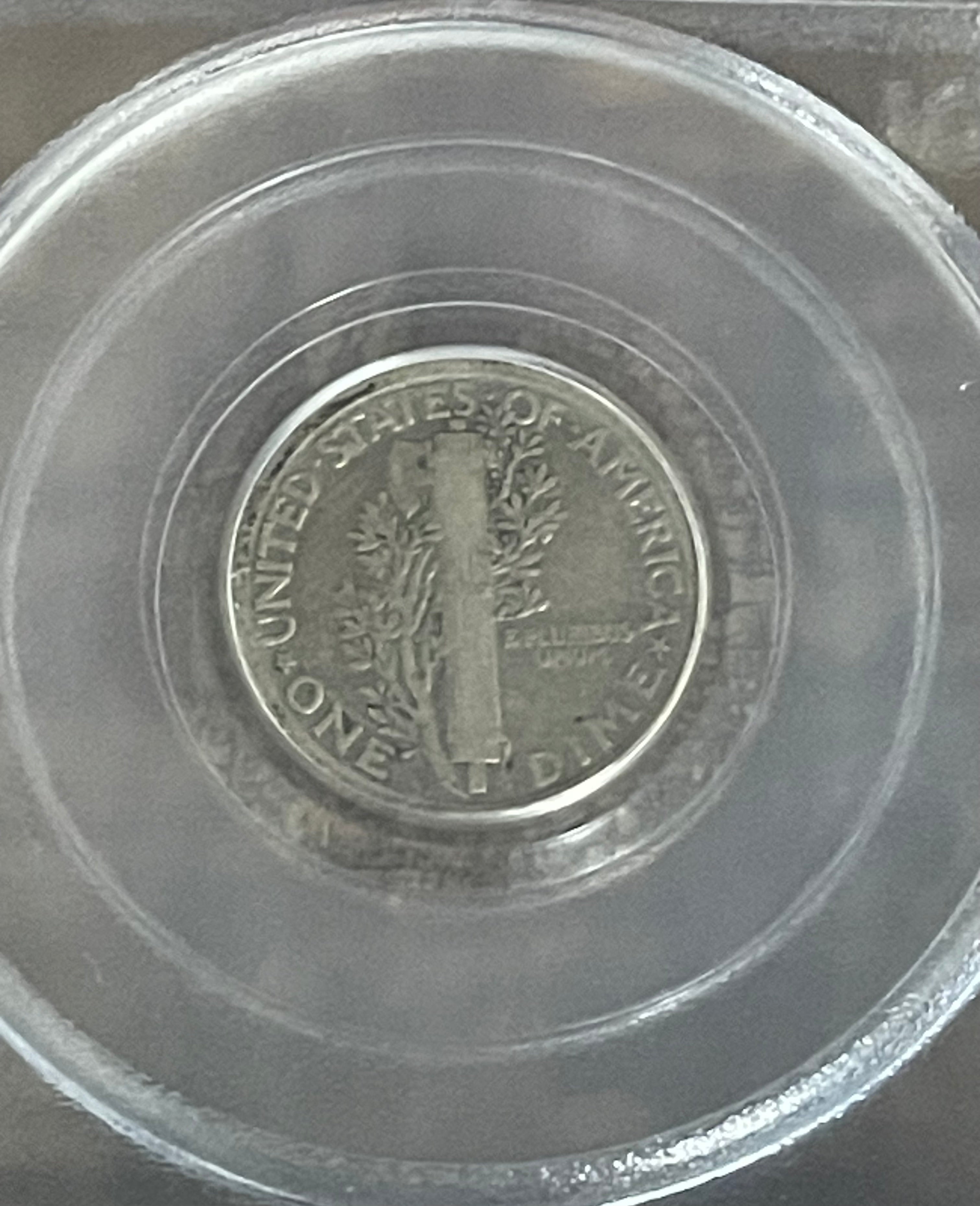 1921 10c US Mercury Dime ~ 90% silver ~ PCGS F15