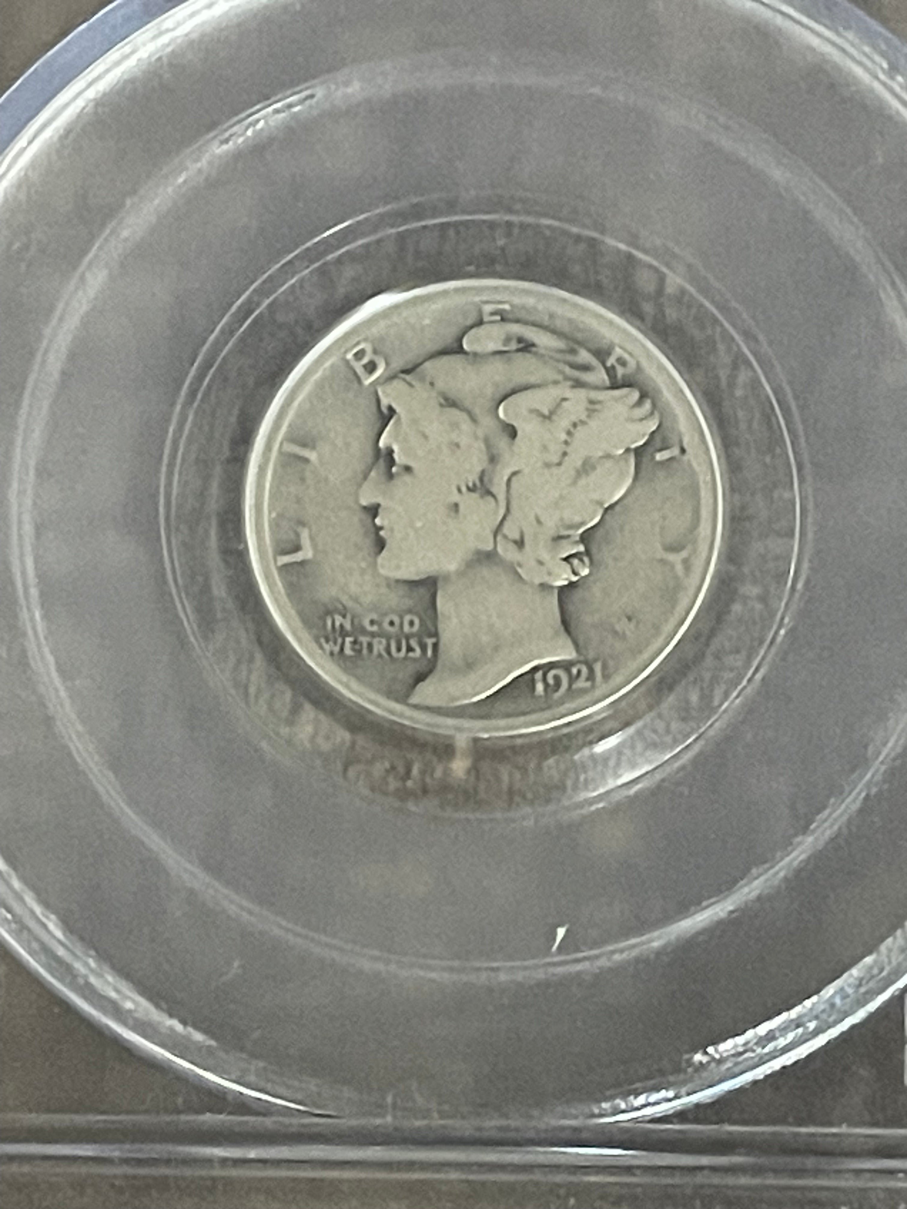 1921-D 10c US Mercury Dime ~ 90% silver ~ PCGS VG10