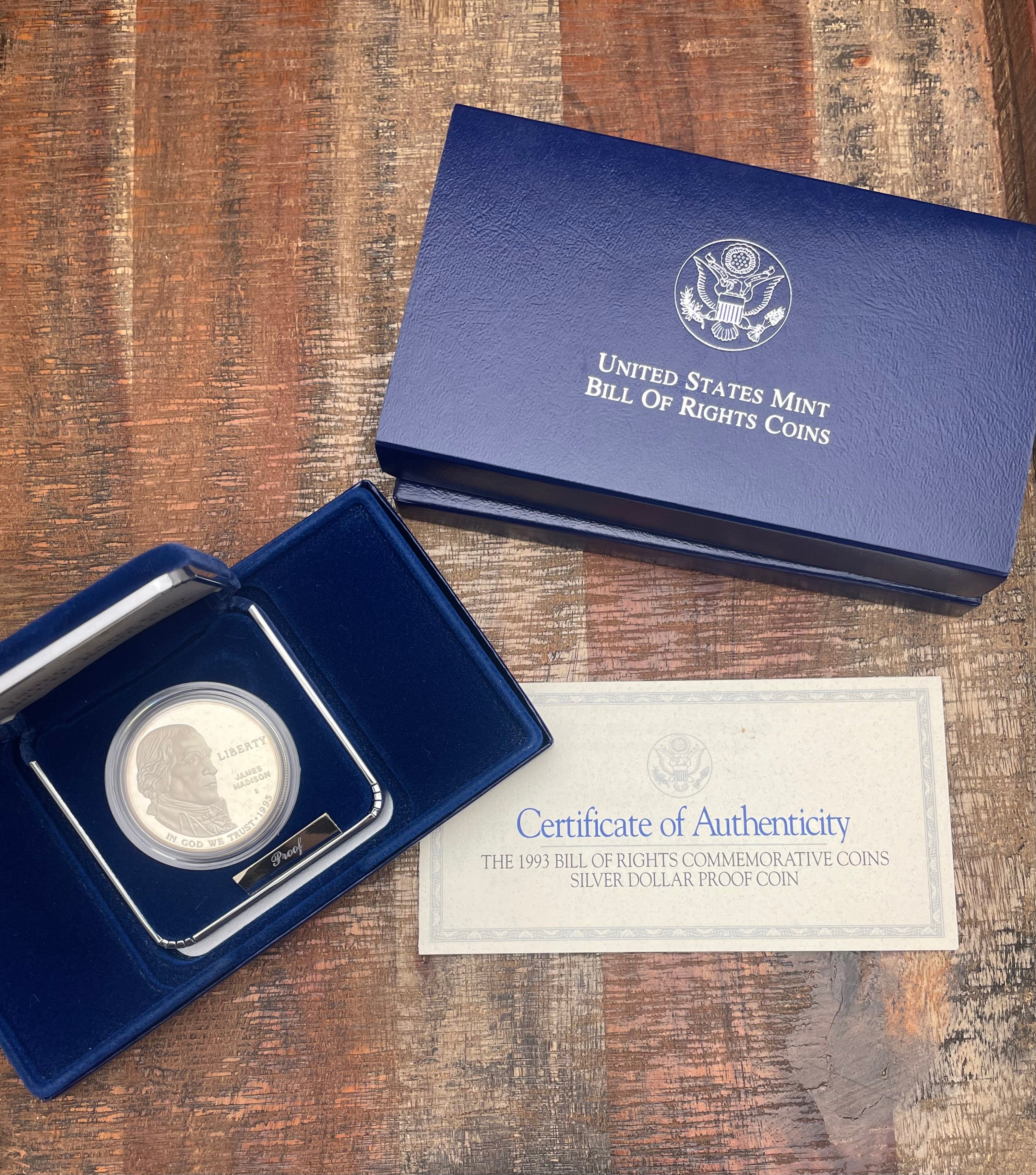 1993 Bill of Rights Commemorative Coins~Silver Dollar Proof Coin~OGP with COA
