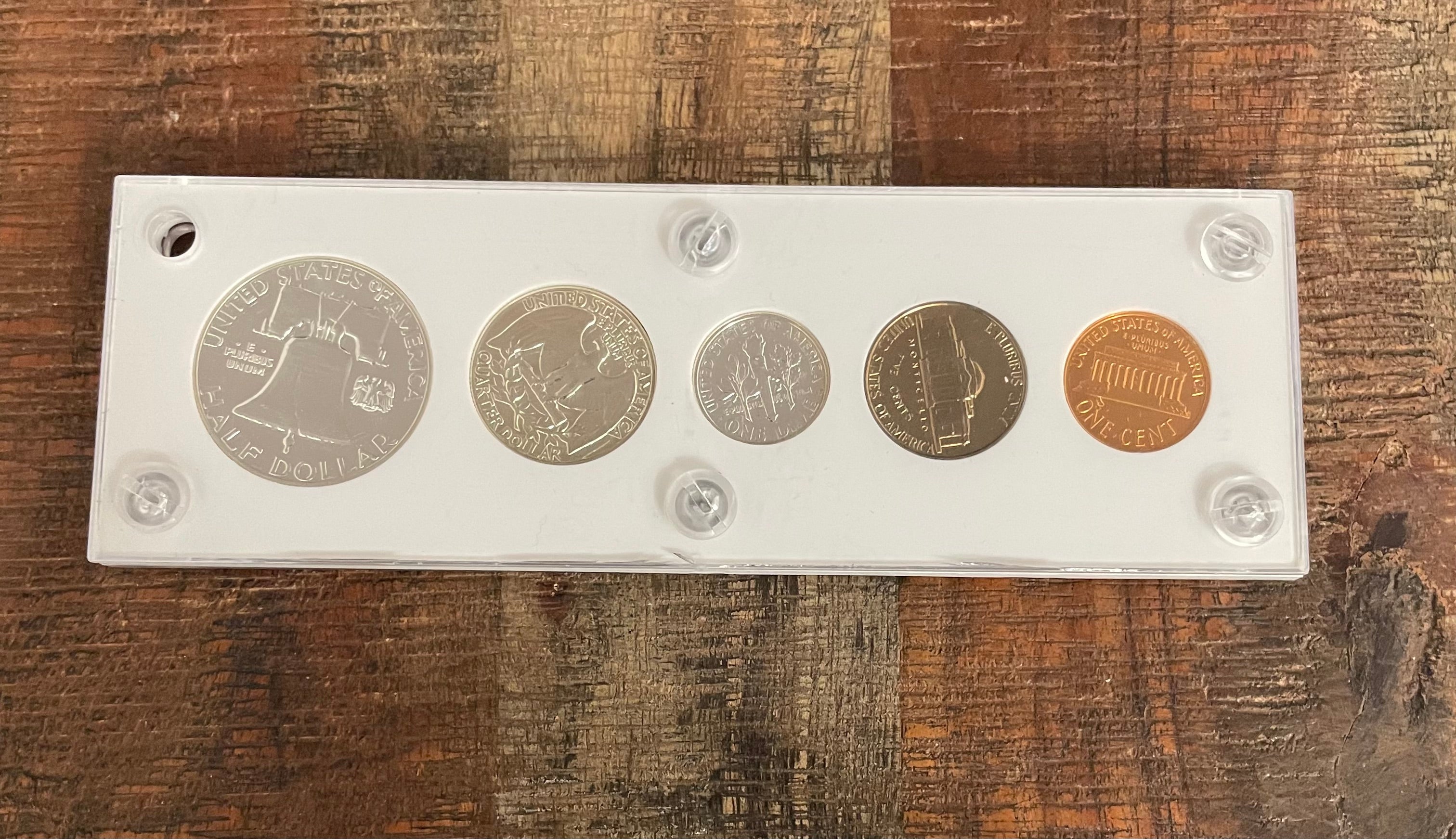 1962 Proof Set in Plastic Capital Holder ~ 90% silver Half Dollar, Quarter, & Dime