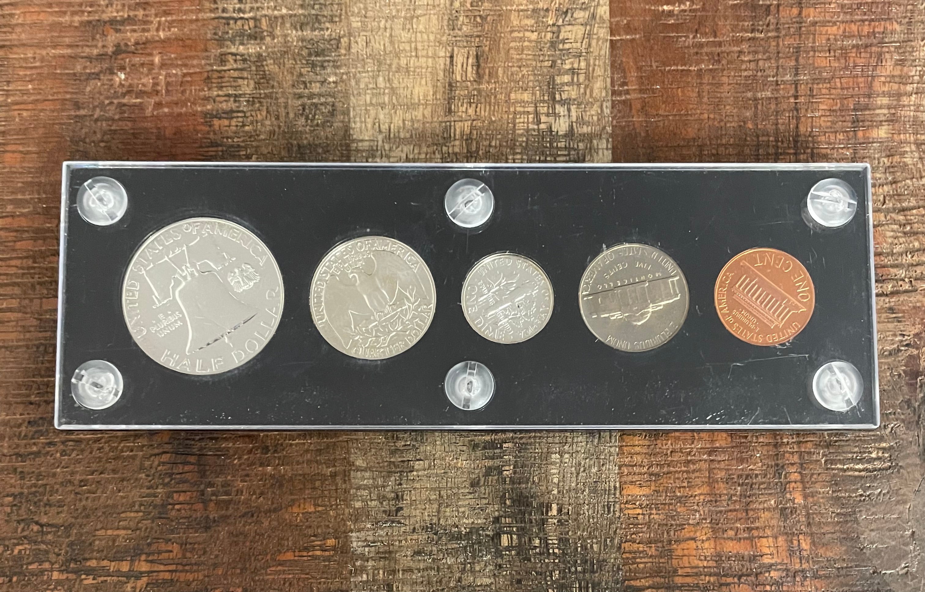 1962 Proof Set in Plastic Capital Holder ~ 90% silver Half Dollar, Quarter, & Dime
