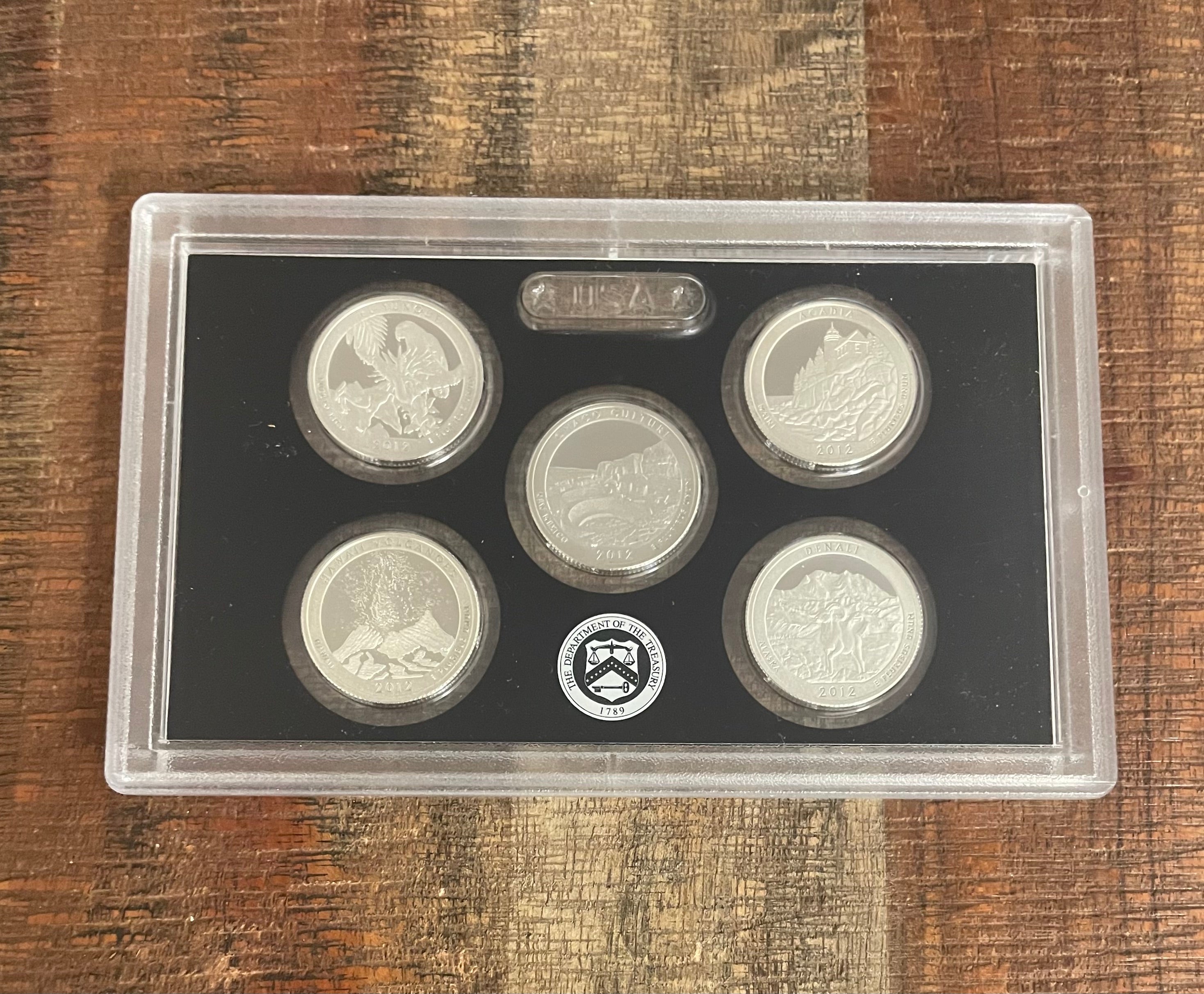 2012 US Mint America the Beautiful Quarters Silver Proof Set in OGP with COA