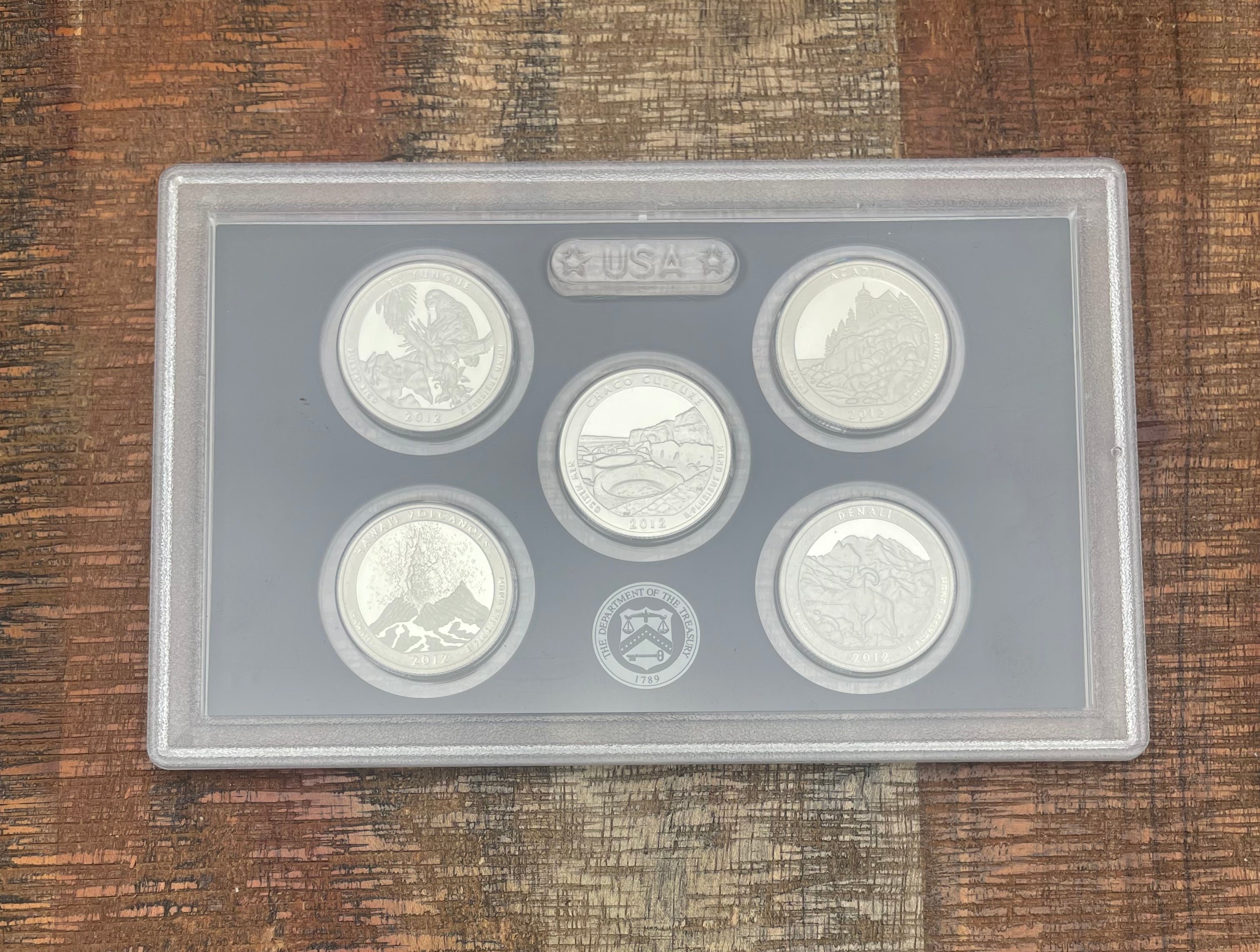 2012 US Mint America the Beautiful Quarters Silver Proof Set in OGP with COA