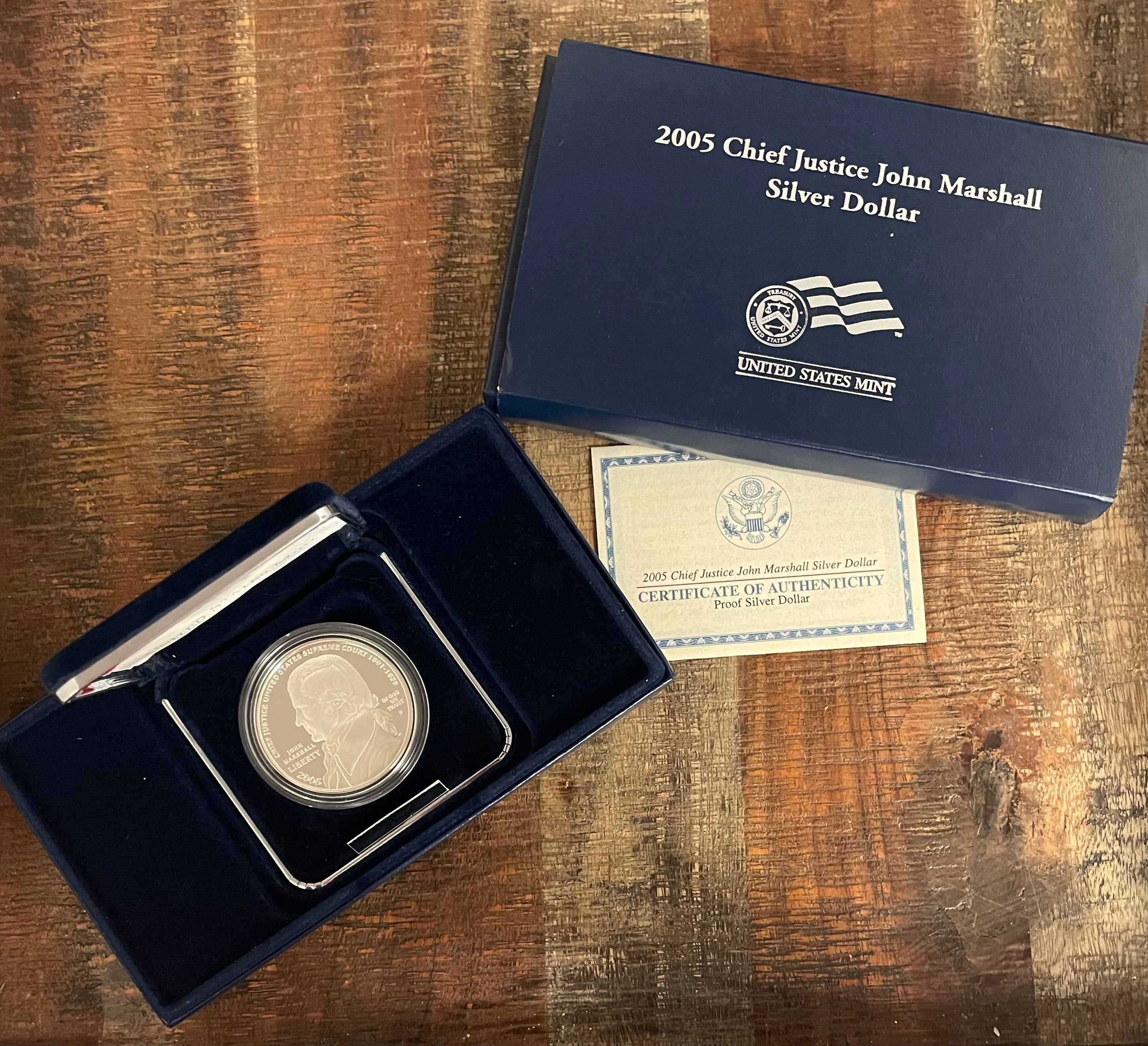 2005 Chief Justice John Marshall Silver Dollar ~ Proof Silver Dollar ~ In OGP with COA