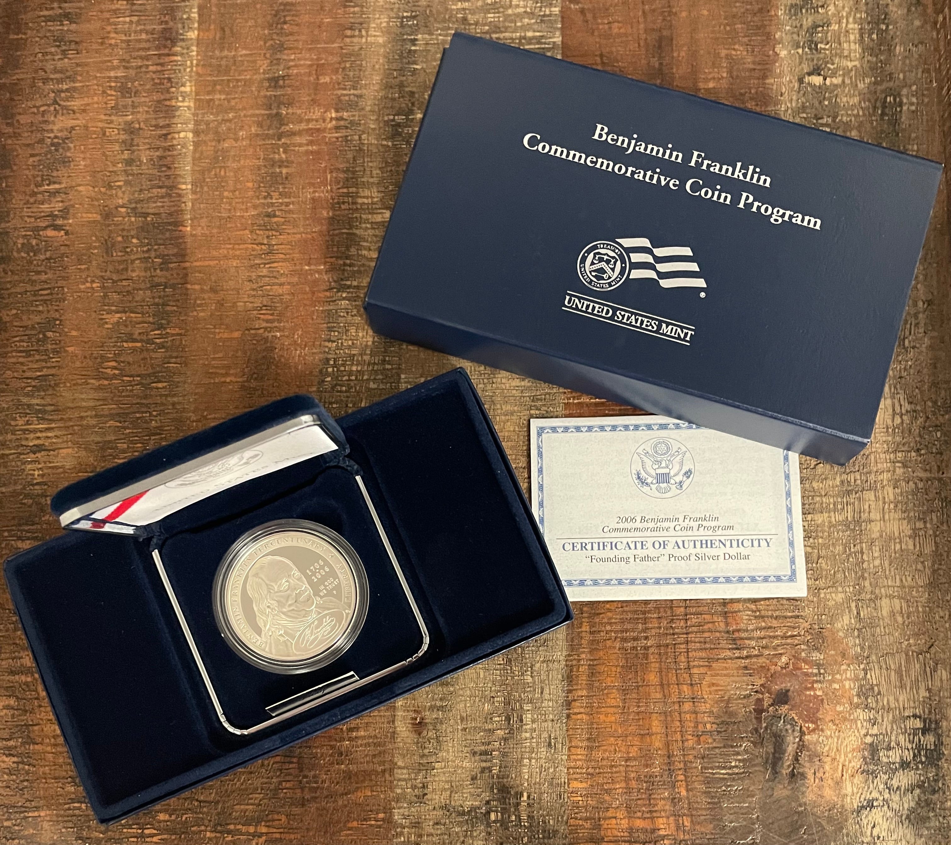 2006 Benjamin Franklin Commemorative Coin Program~"Scientist" Silver Proof Dollar~ In OGP with COA