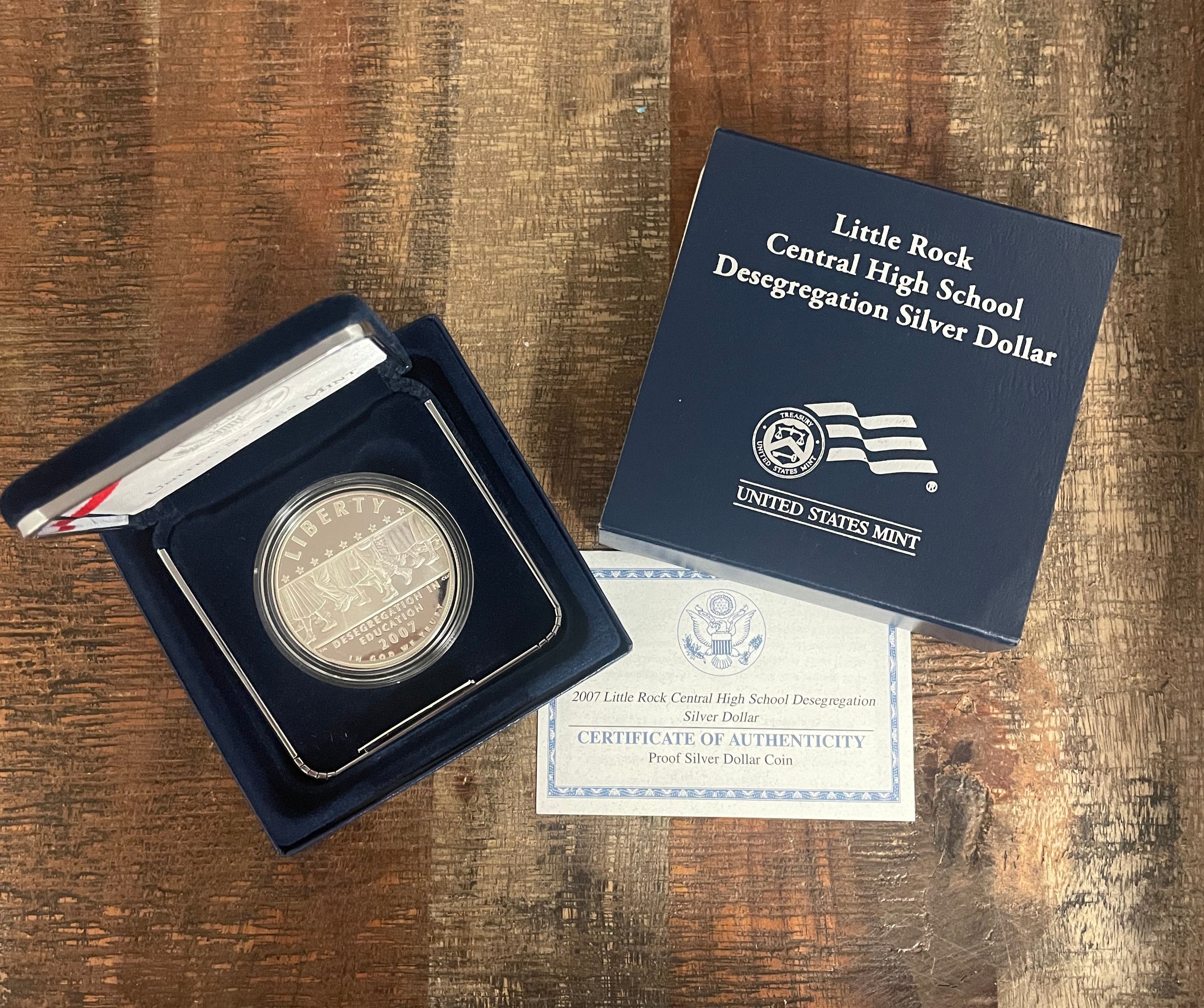 2007  Little Rock Central High School Desegregation Silver Dollar~ Proof Silver Dollar Coin ~ In OGP with COA
