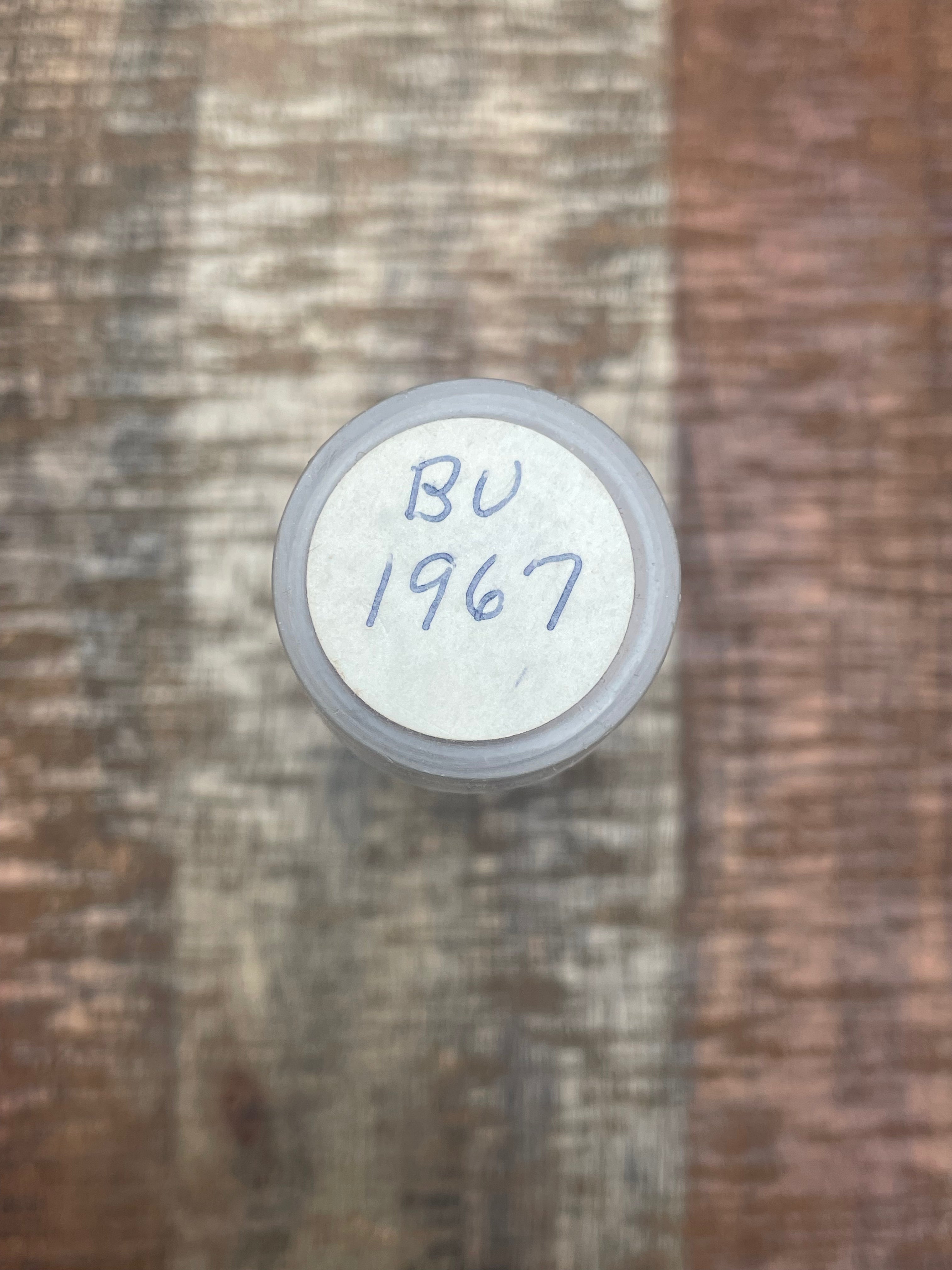 1967 1C Uncirculated Lincoln Memorial Cent ~ 1 Roll ~ 50 Coins ~ In Plastic Tube ~ BU