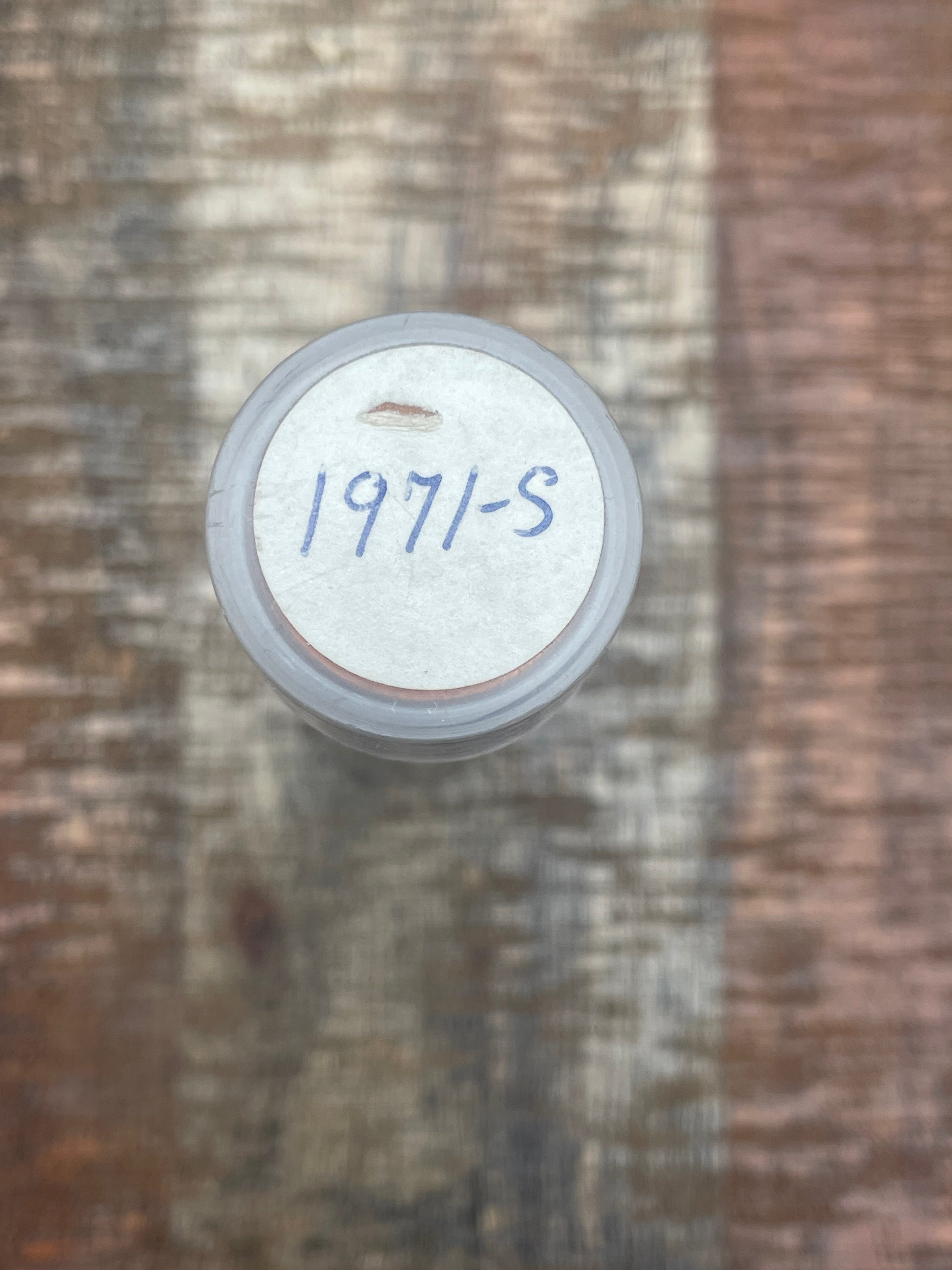 1971-S 1C Uncirculated Lincoln Memorial Cent ~ 1 Roll ~ 50 Coins ~ In Plastic Tube ~ BU