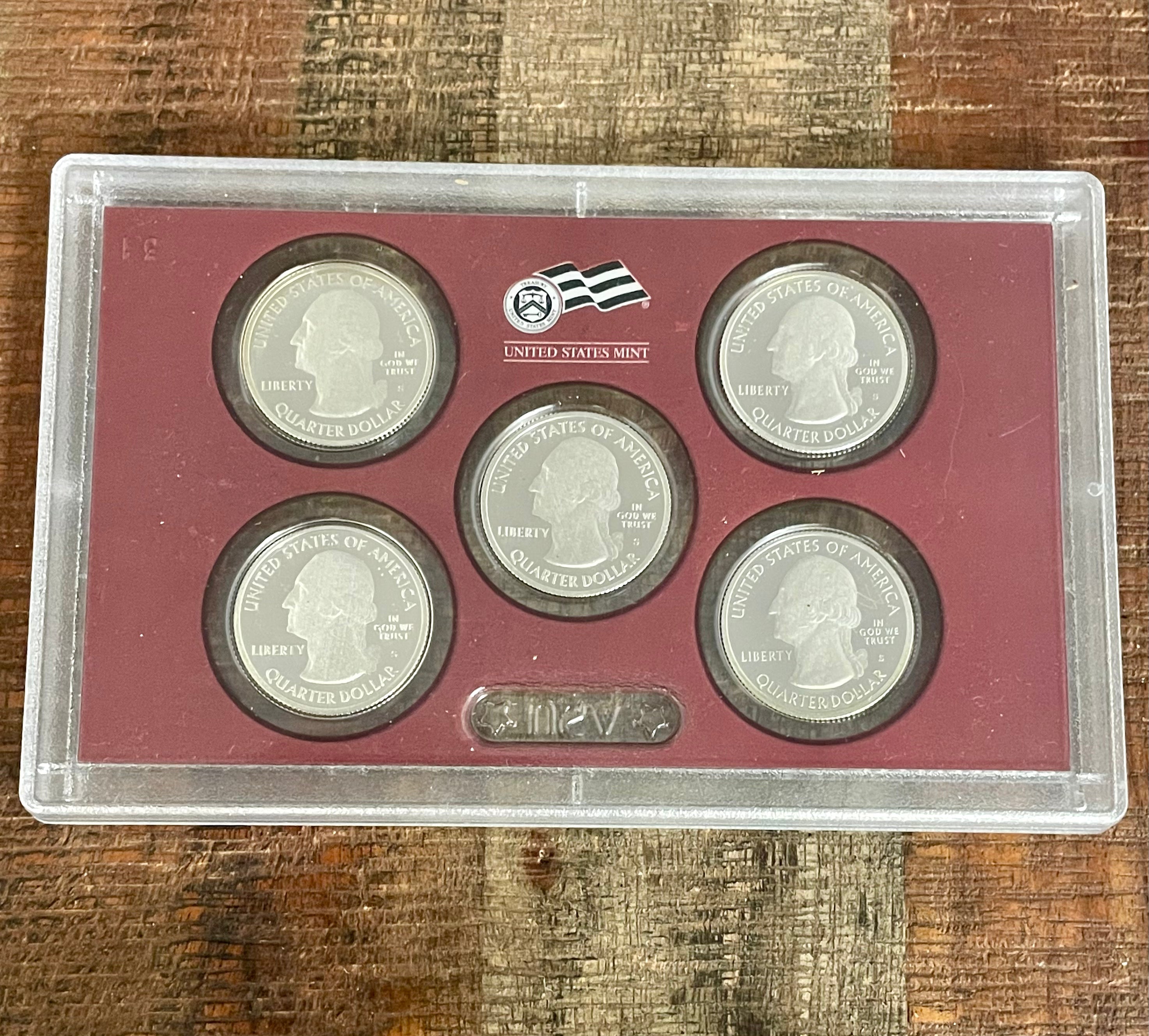 2010 US Mint America the Beautiful Quarters Silver Proof Set in OGP with COA