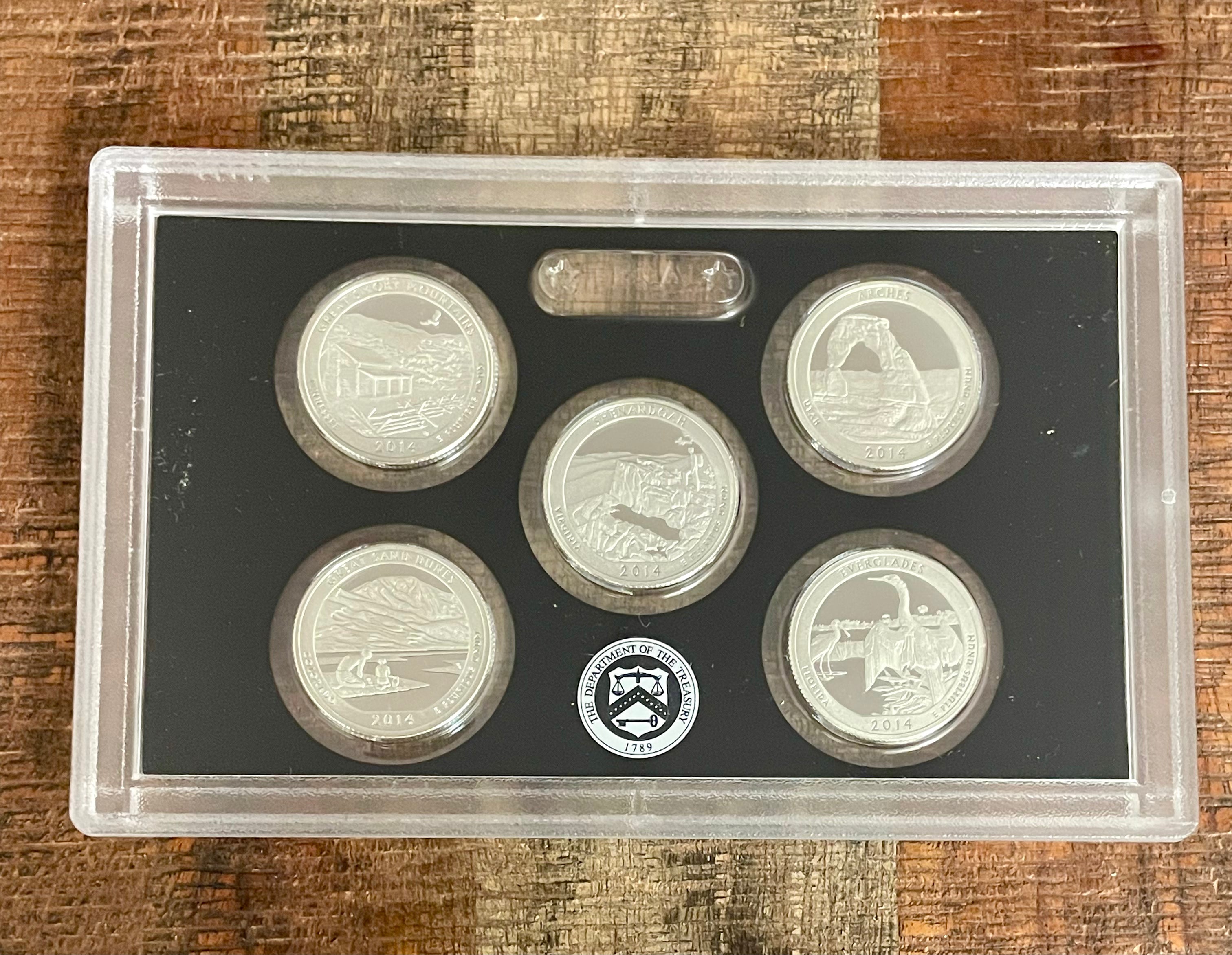 2014 US Mint America the Beautiful Quarters Silver Proof Set in OGP with COA
