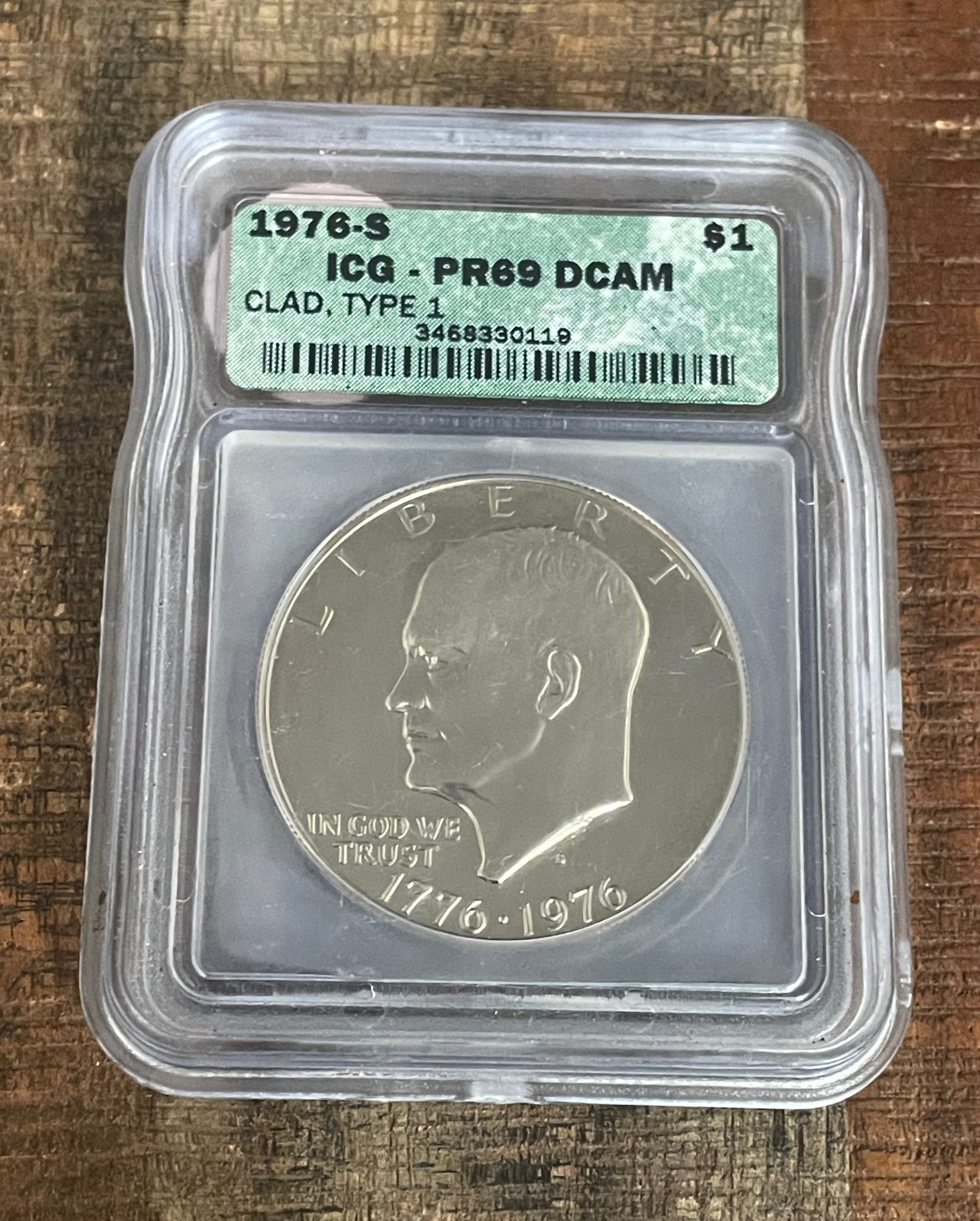 1976-S $1 US Eisenhower Dollar ~ ICG PR69 DCAM ~ CLAD Type-I