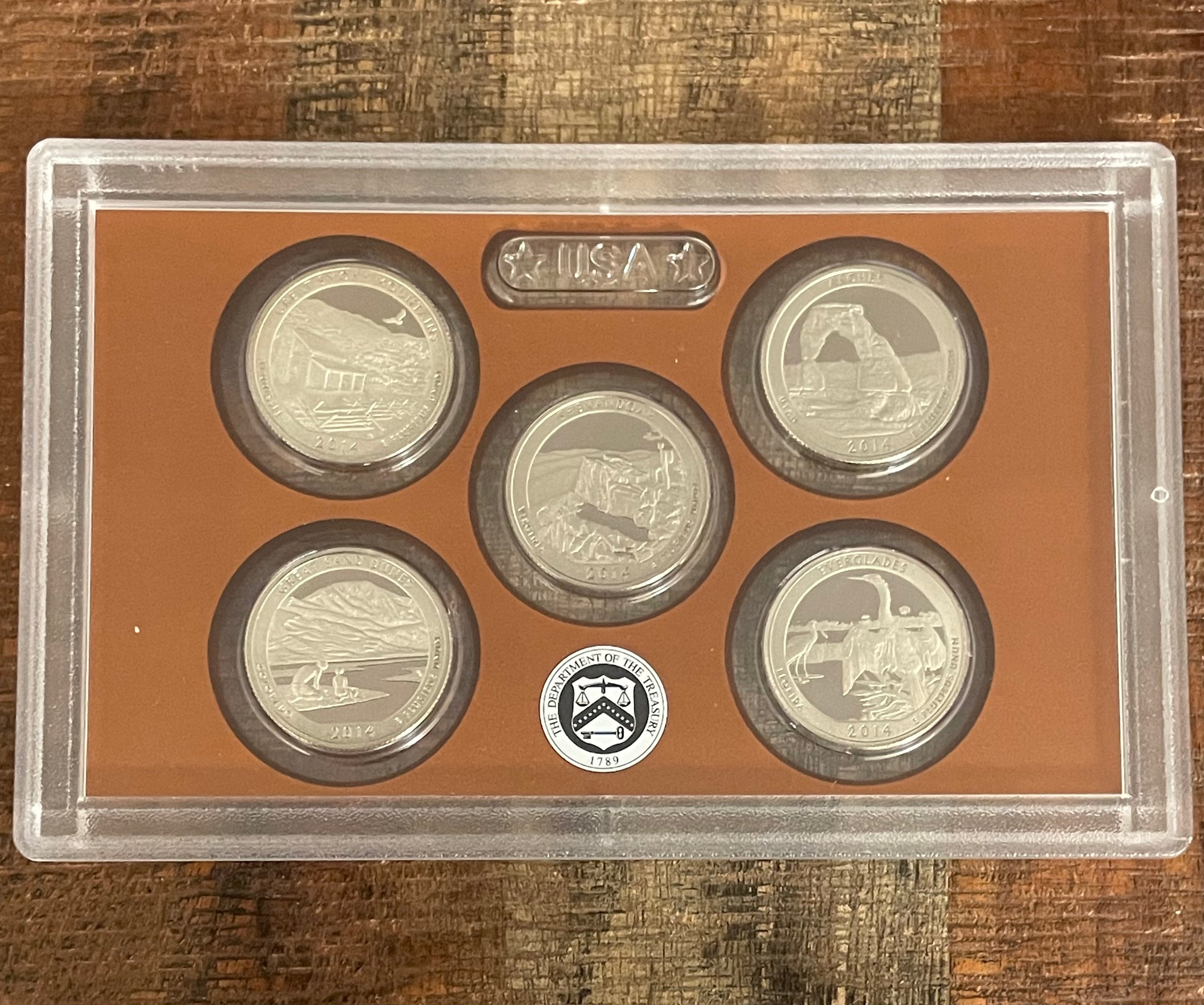 2014 US Mint America the Beautiful Quarters Proof Set in OGP ~ NO BOX NO COA