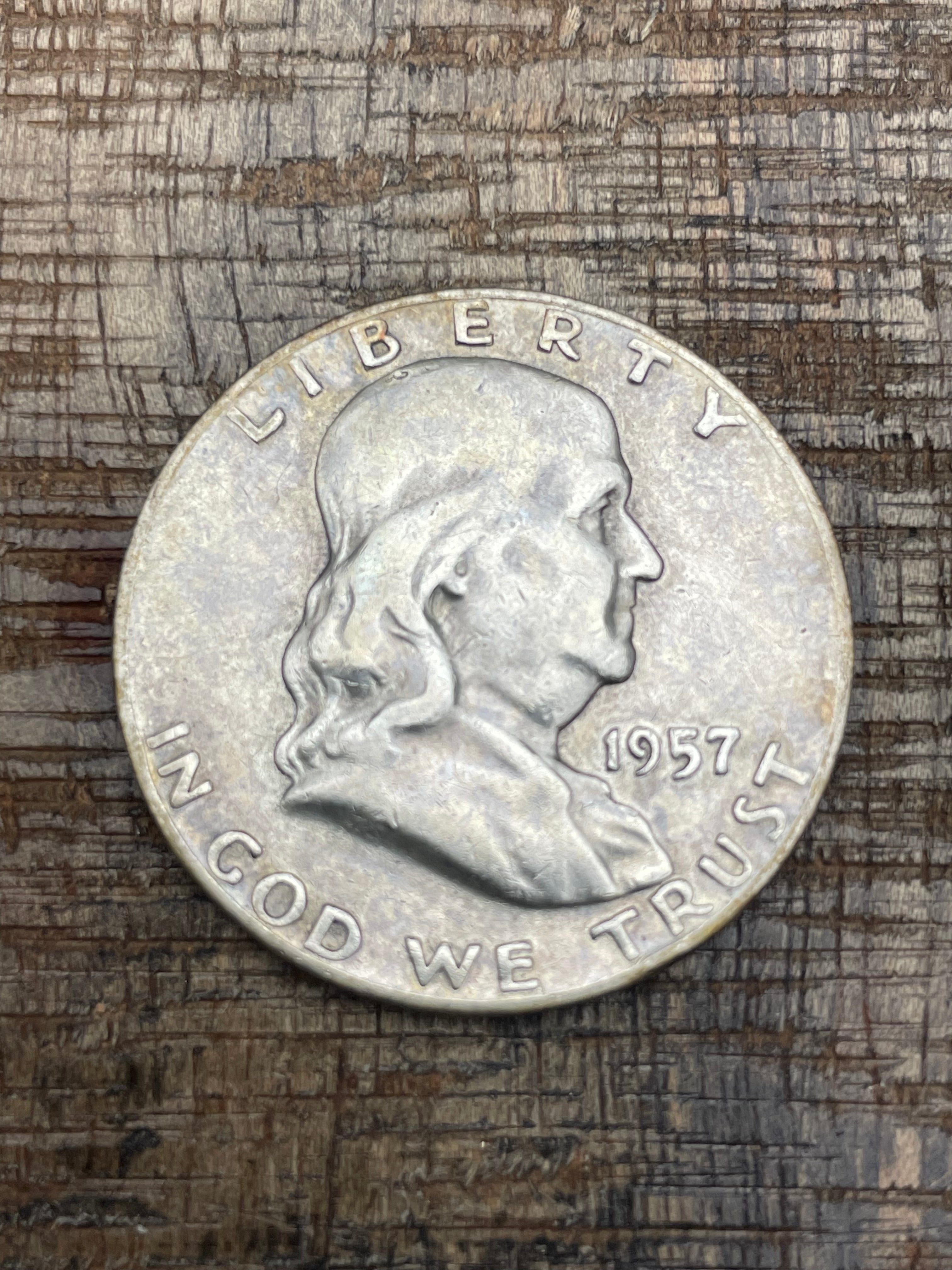 1957-D 50C US Franklin Half Dollar