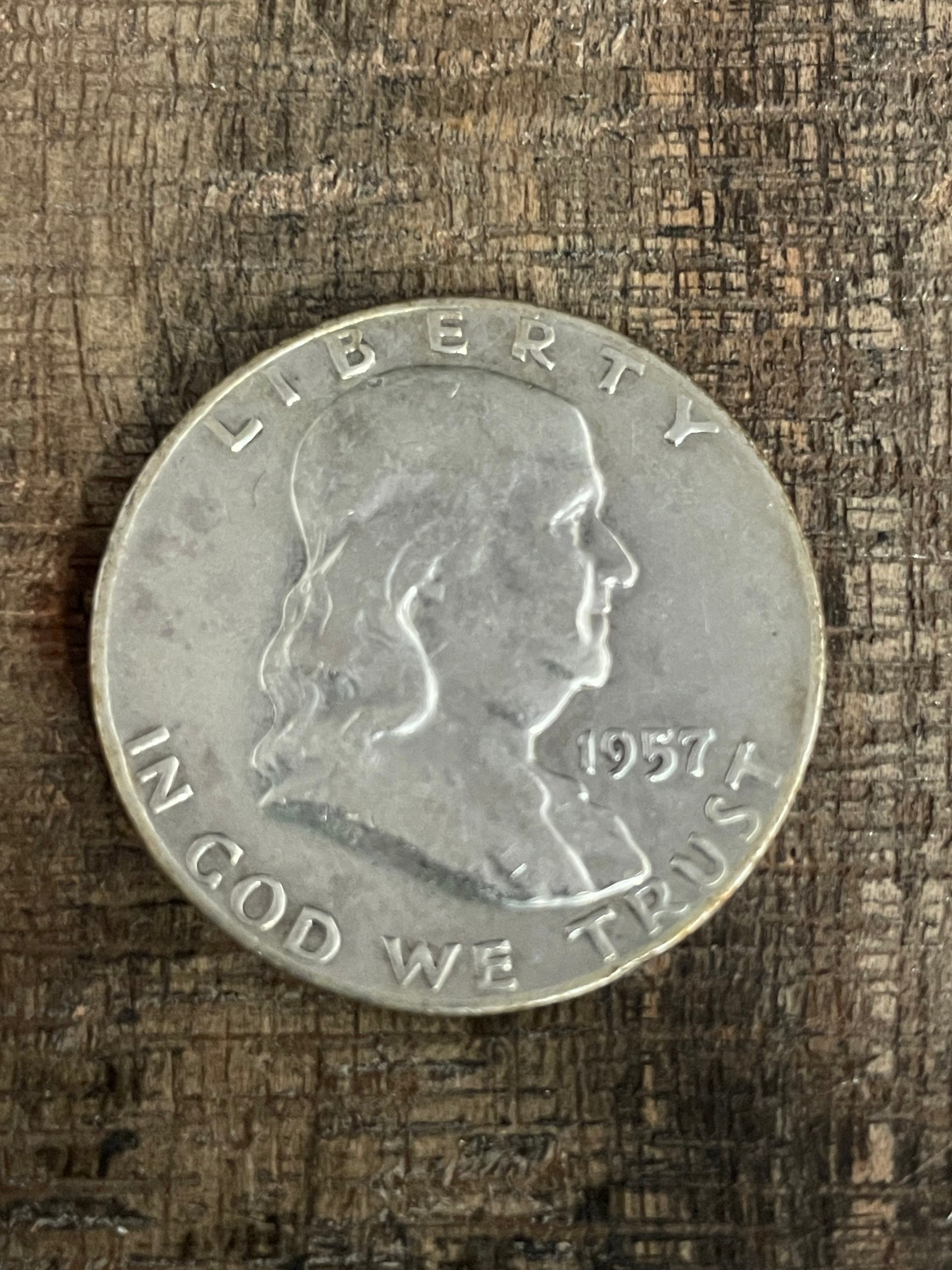 1957-D 50C US Franklin Half Dollar