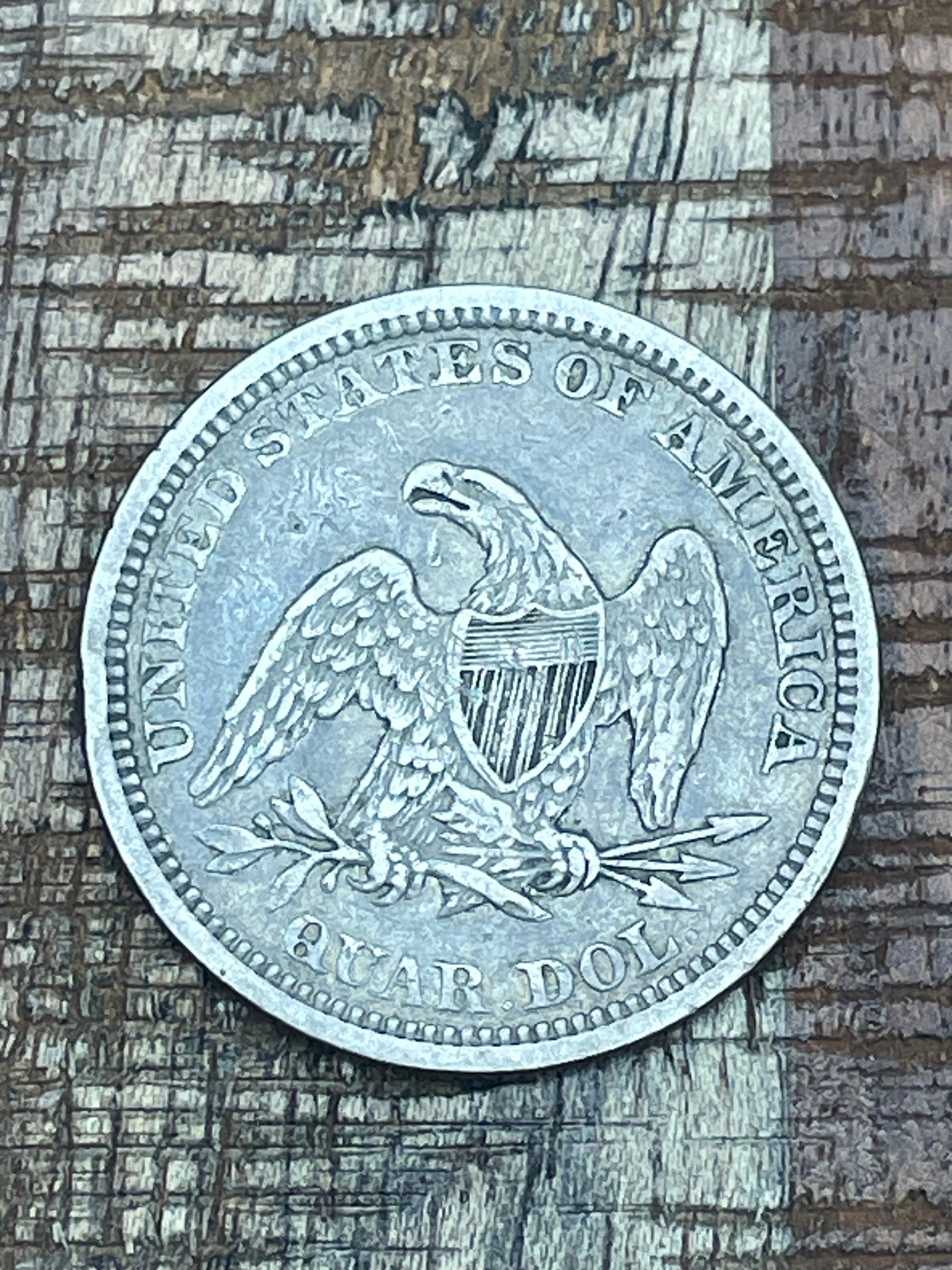 1862 25c US Seated Liberty Quarter