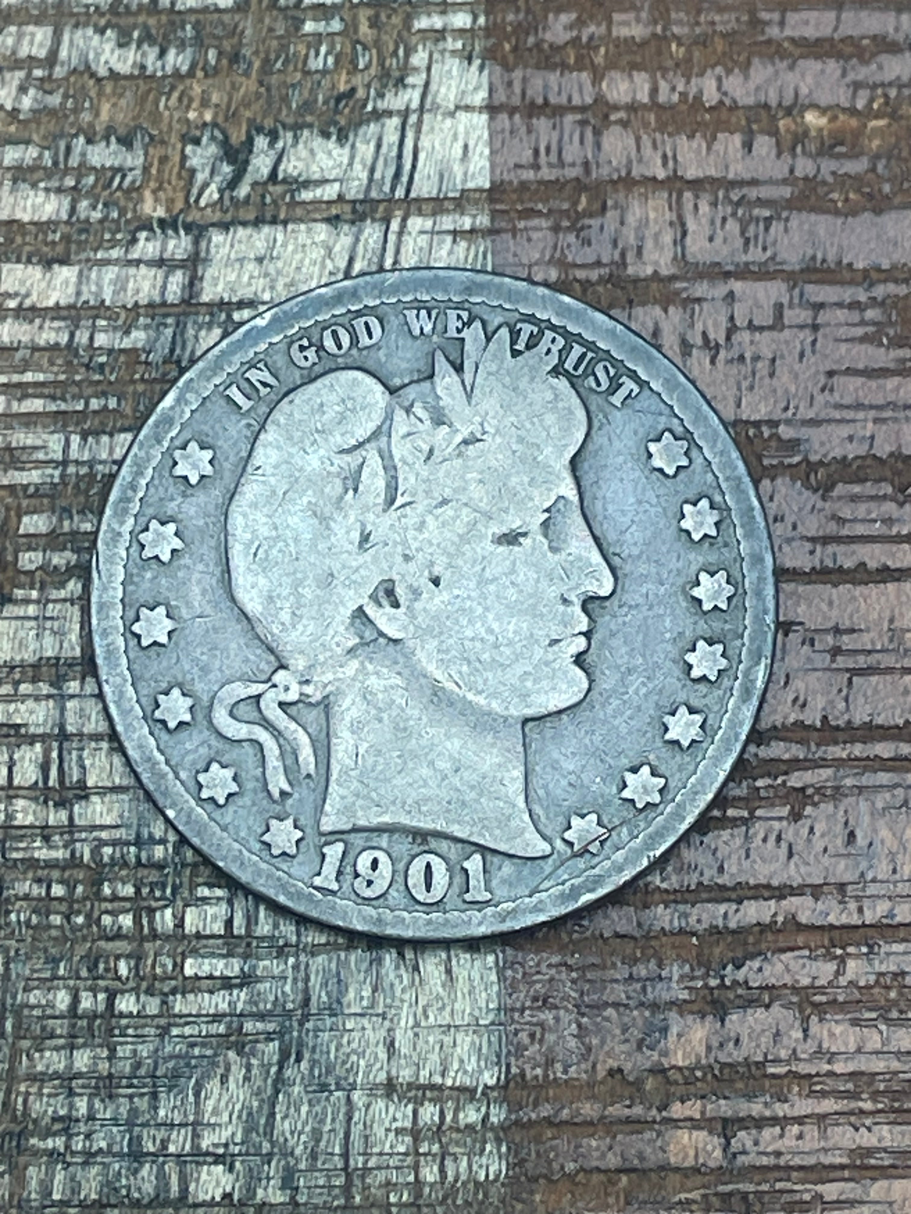 1901 25C US Barber Quarter Dollar