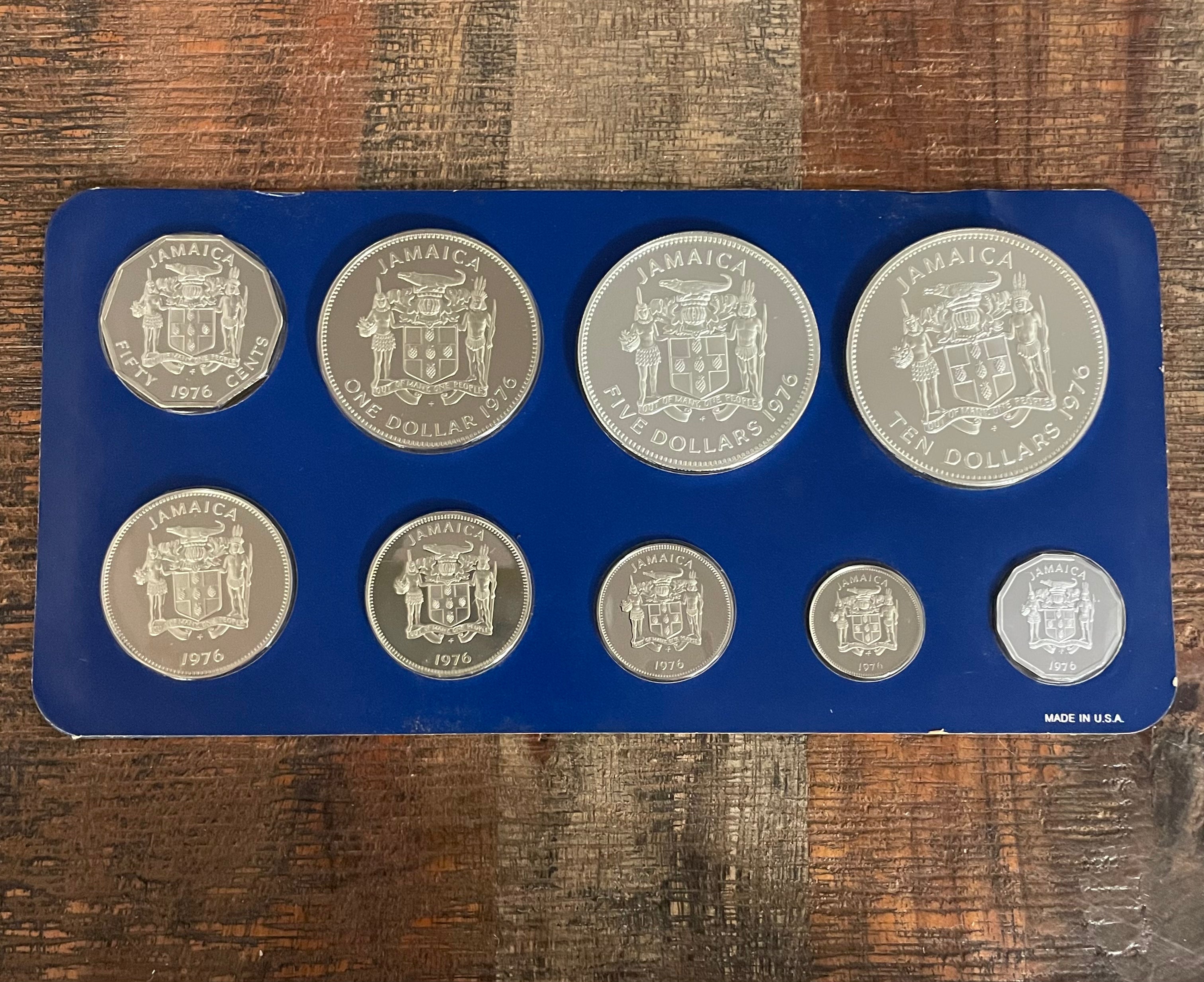 1976 Coinage of Jamaica proof set ~ Franklin Mint ~ 1.87oz of silver ~ In OGP with COA