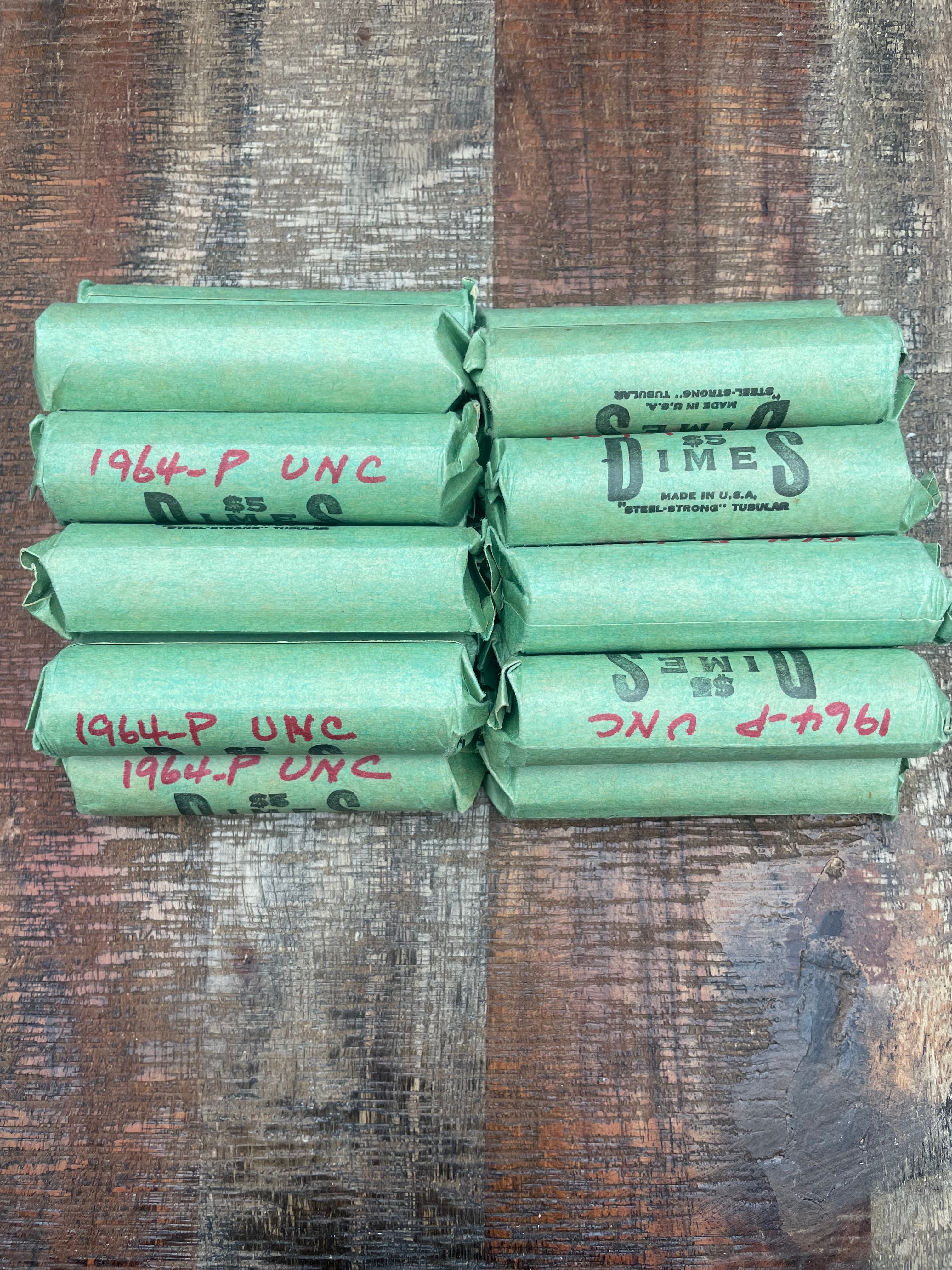 1964 $5 Roll of Uncirculated Dimes - 90% Silver - 50 Dimes