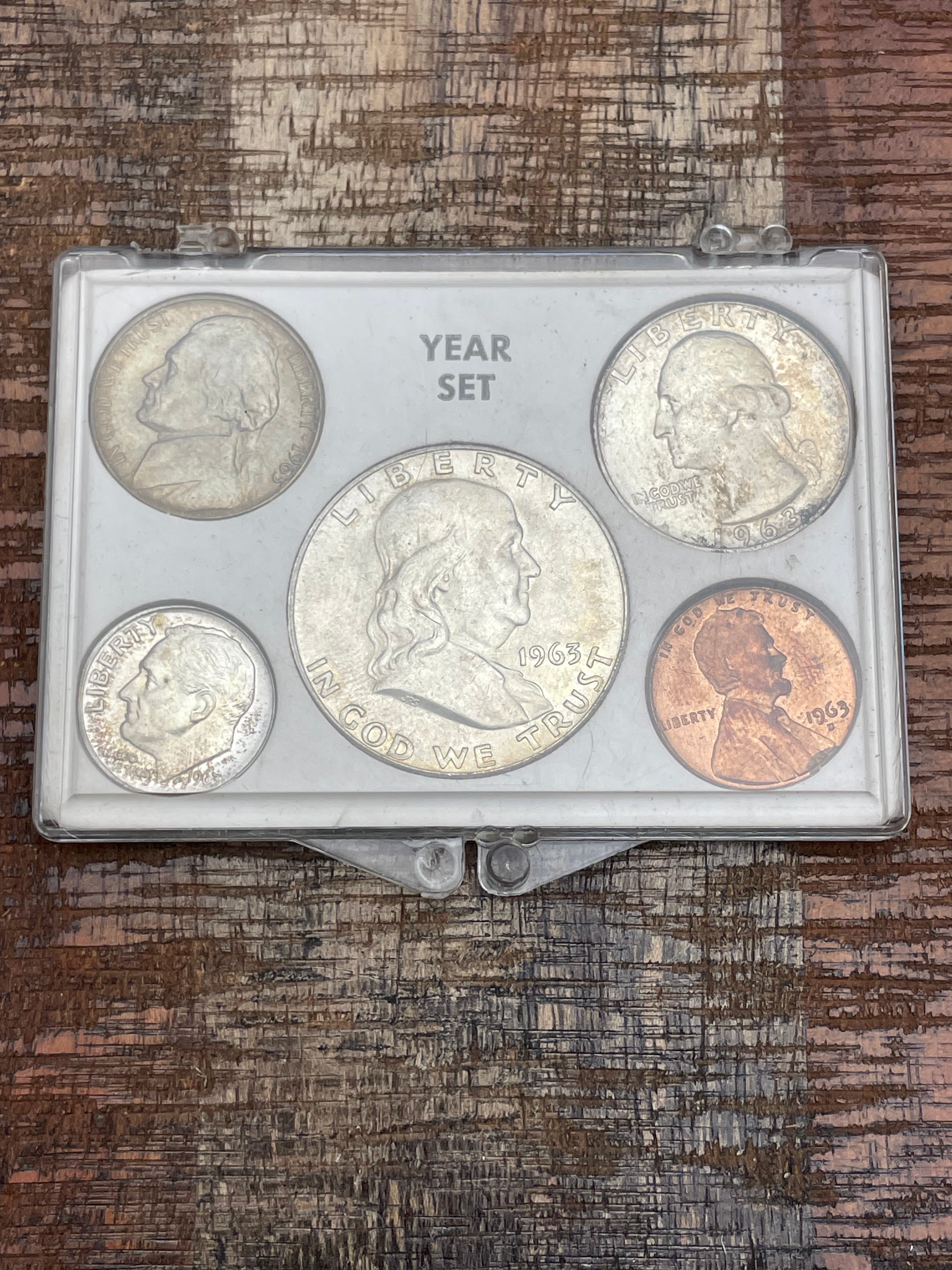 1963-D Year Set ~ 5 coins ~ 90% Silver