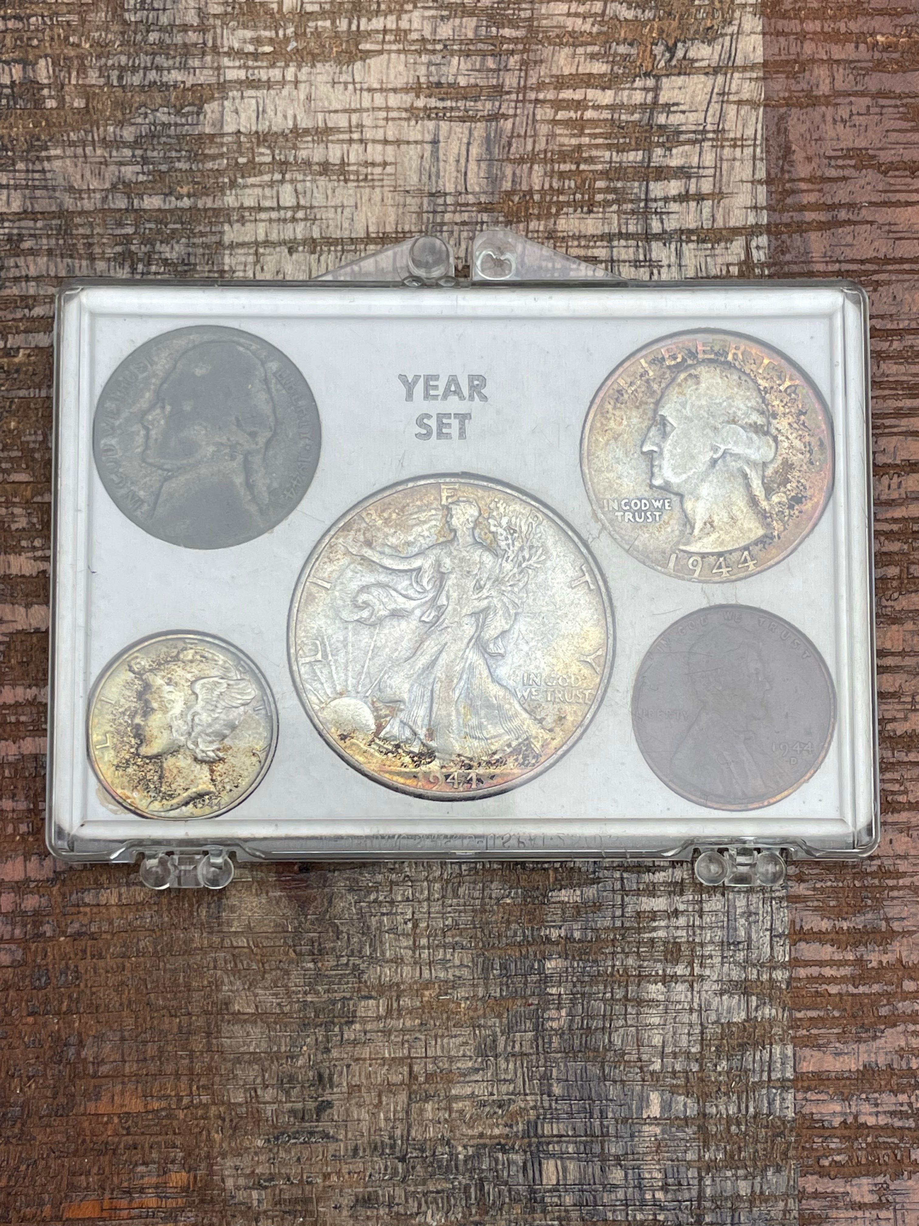 1944- Year Set ~ 5 coins ~ 90% Silver ~ Nickel-35% Silver
