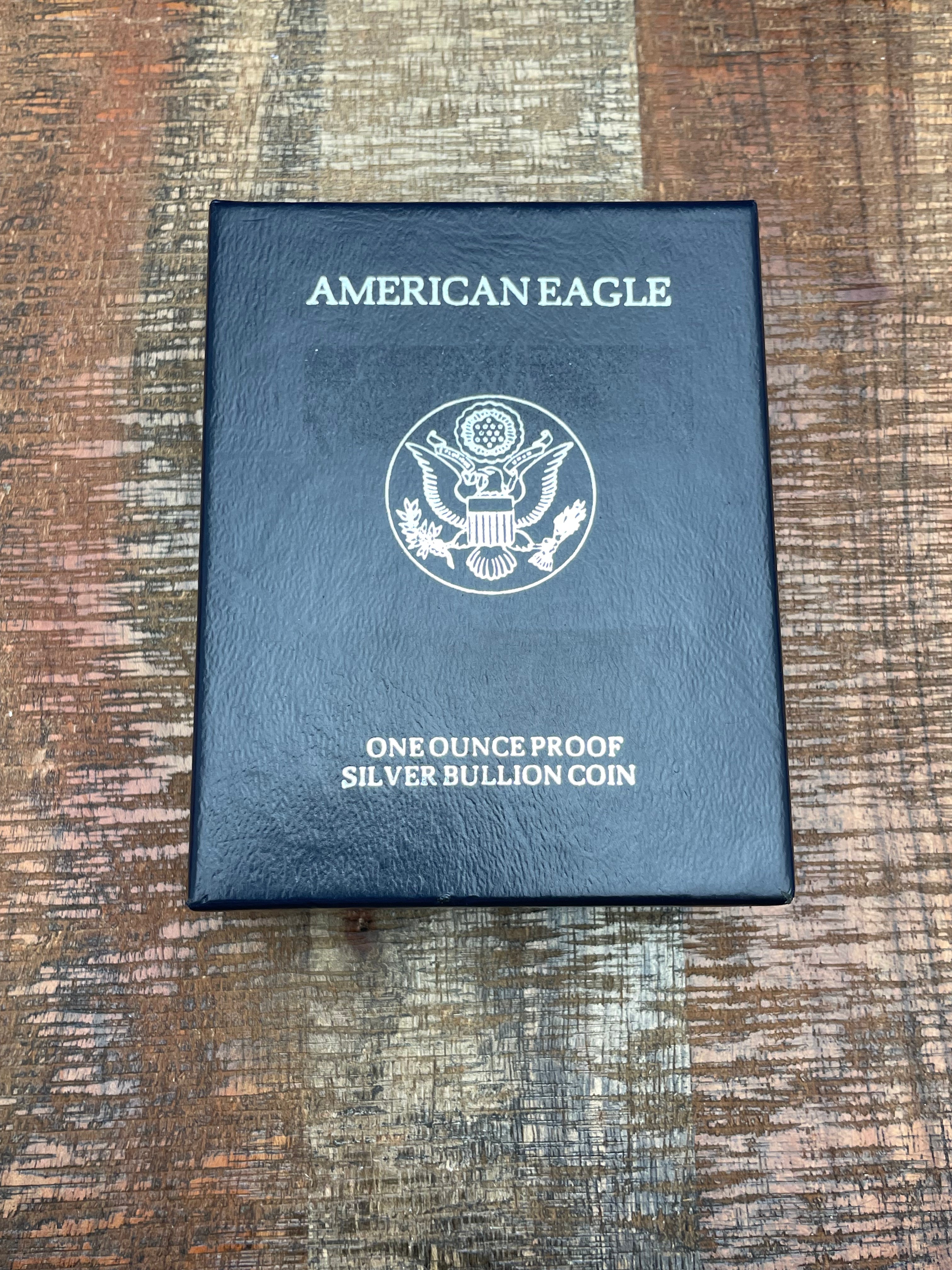 1996-P $1 US American Proof Silver Eagle Coin~Capsule, Presentation Case, COA, and Box