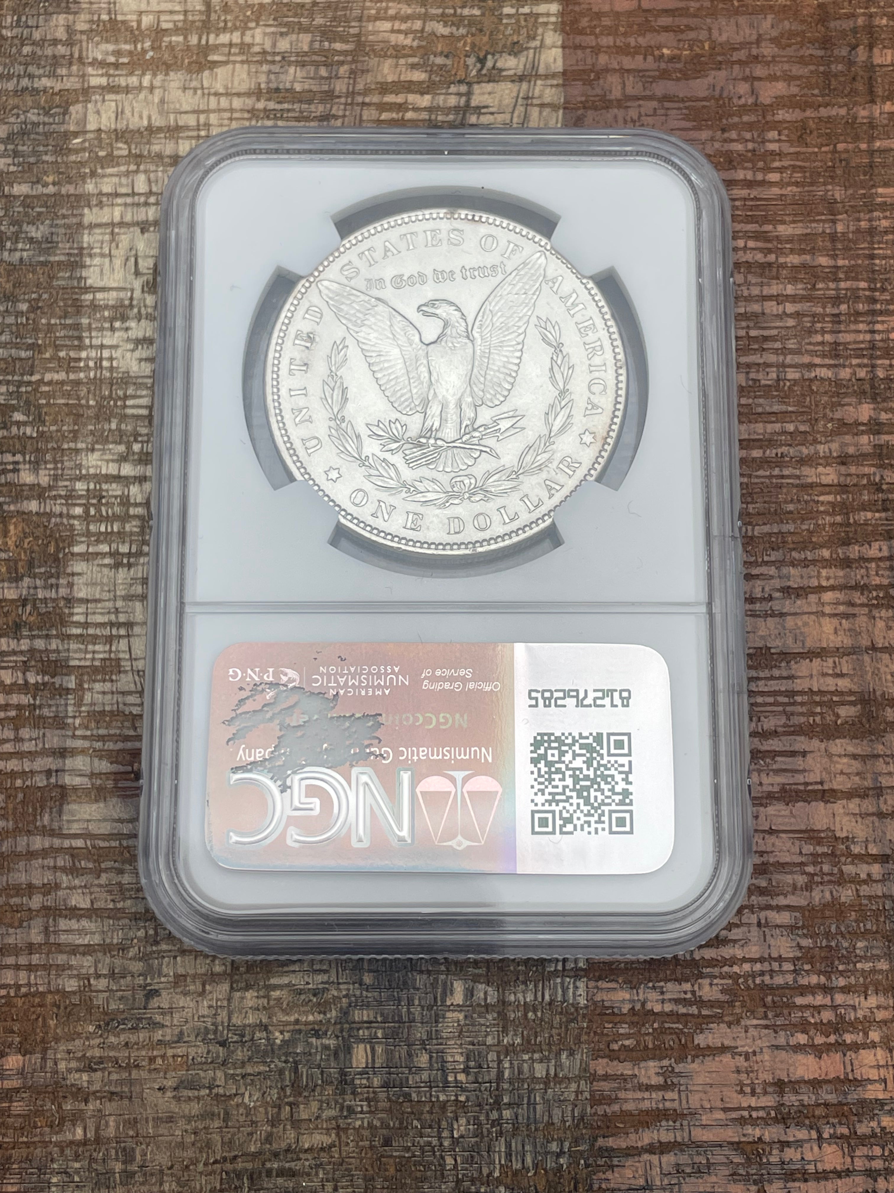 1889 $1 US Morgan Silver Dollar ~ Top-100 ~ VAM-22 BAR WING ~ NGC AU Details - Cleaned