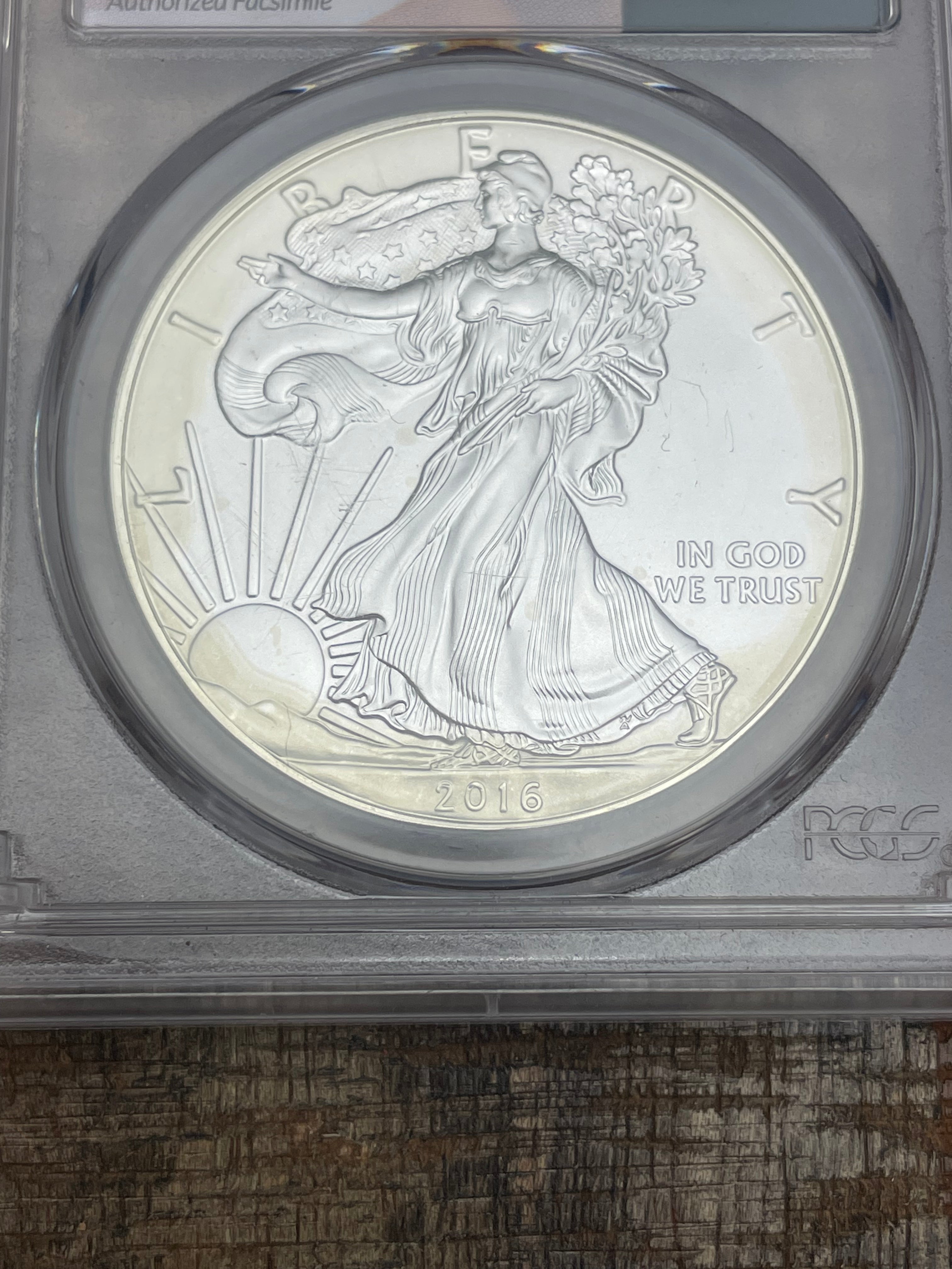 2016 $1 American Silver Eagle PCGS MS69~NRA Label signed by NRA Executive Vice President