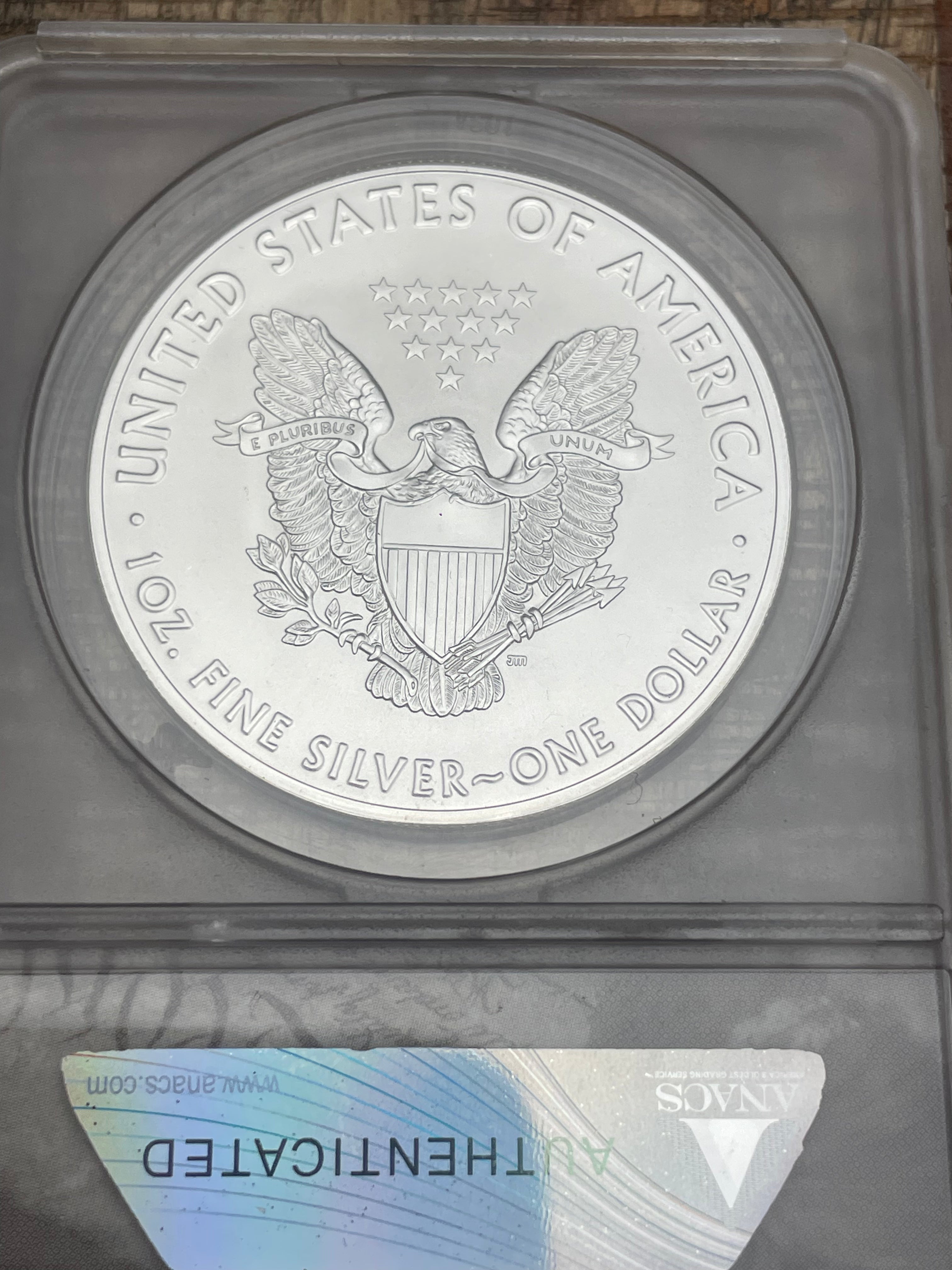 2020 $1 US American Silver Eagle, Emergency Production Assistance, Struck at Philadelphia Mint ~First Strike ~ ANACS MS70