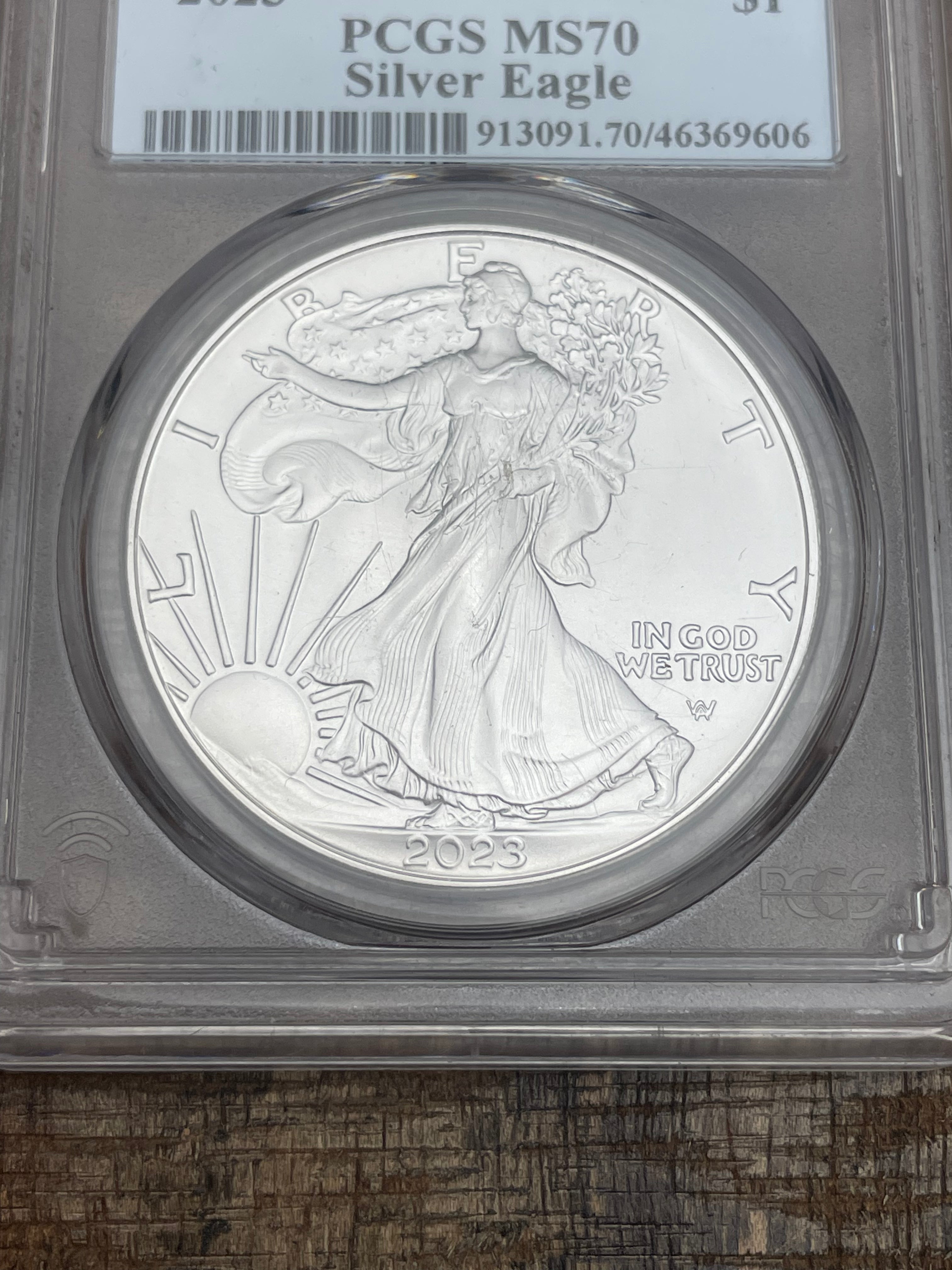 2023 $1 American Silver Eagle PCGS MS70~First Strike