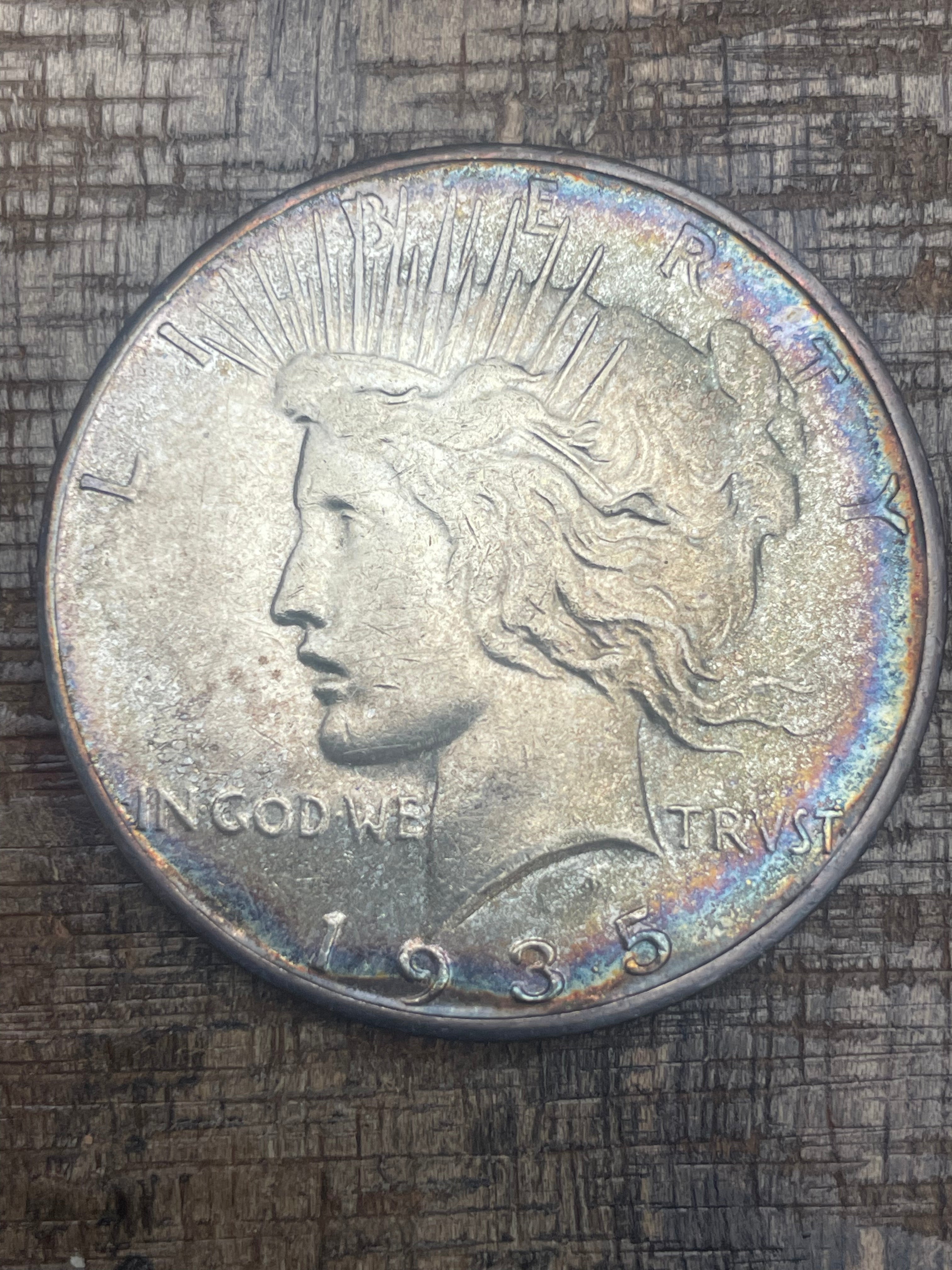 1935-S $1 US Silver Peace Dollar