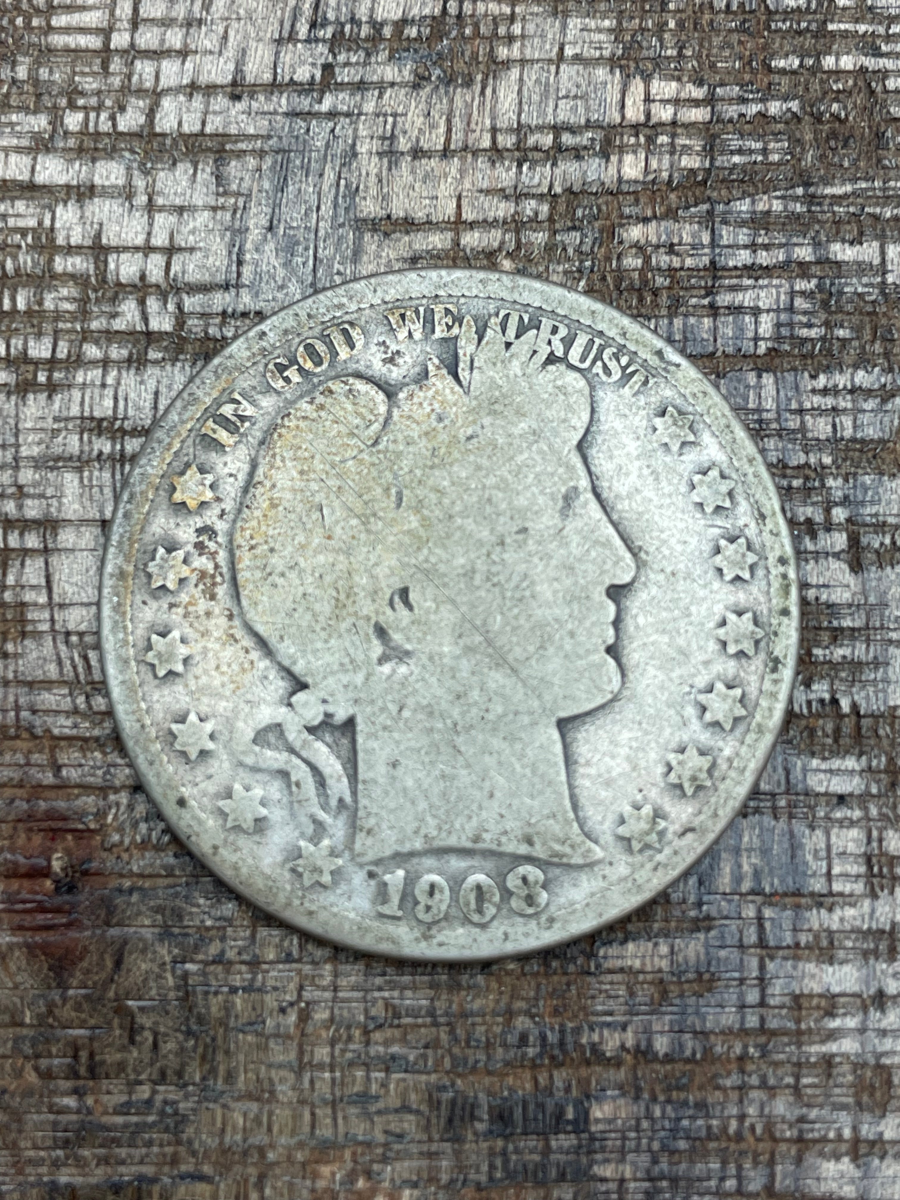 1908-S 50C US Barber Half Dollar