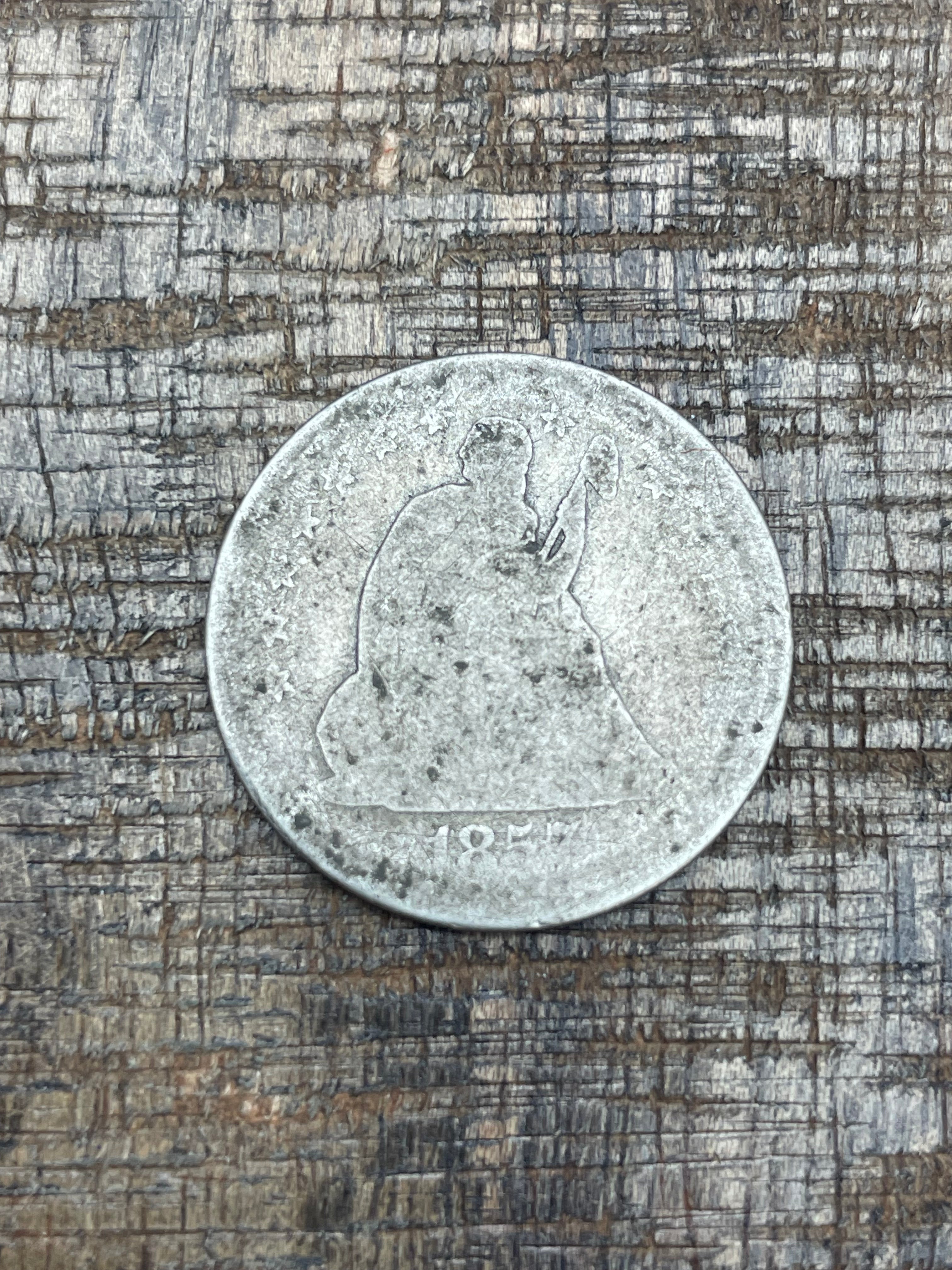 1857 25c US Seated Liberty Quarter