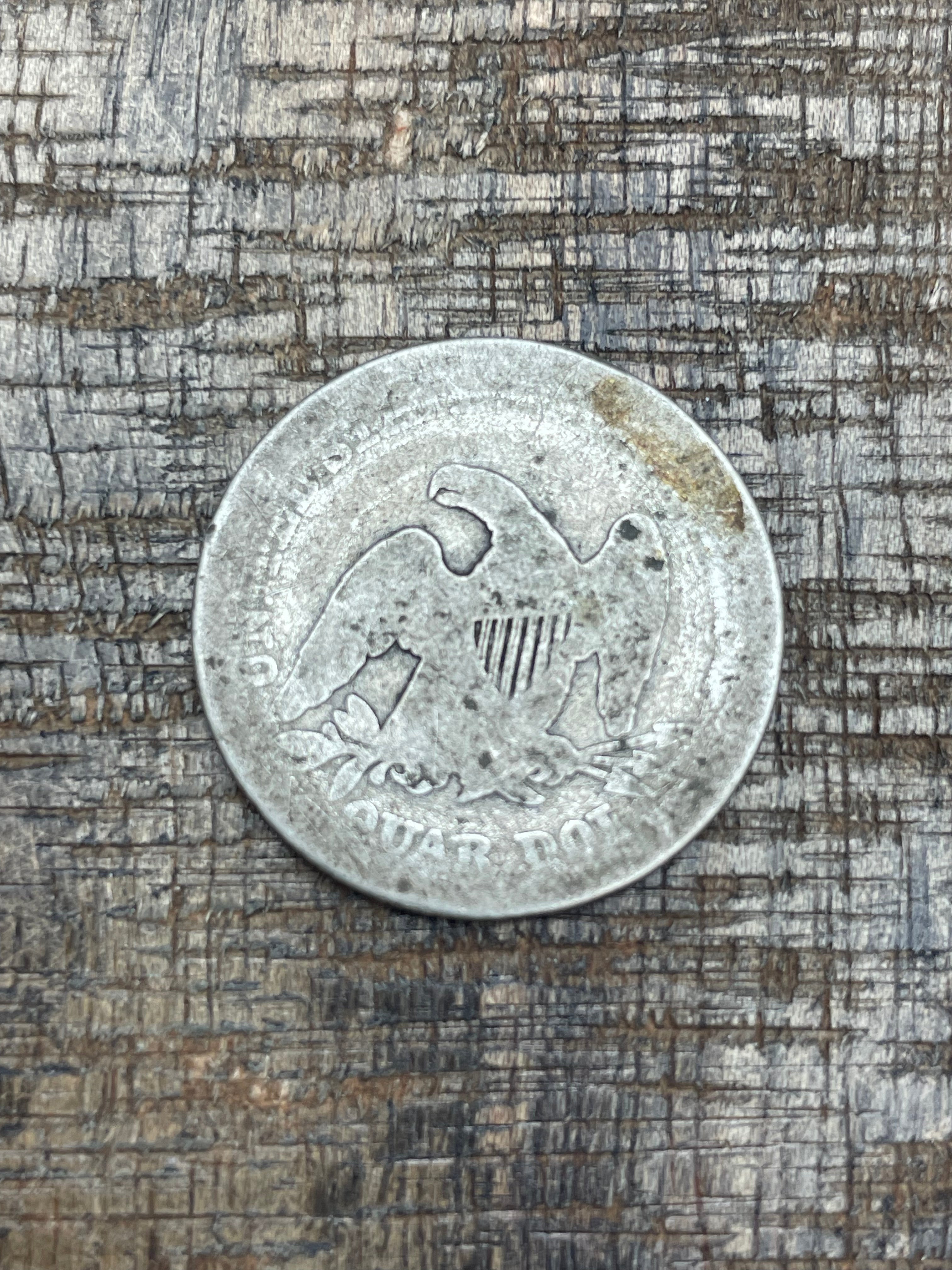 1857 25c US Seated Liberty Quarter