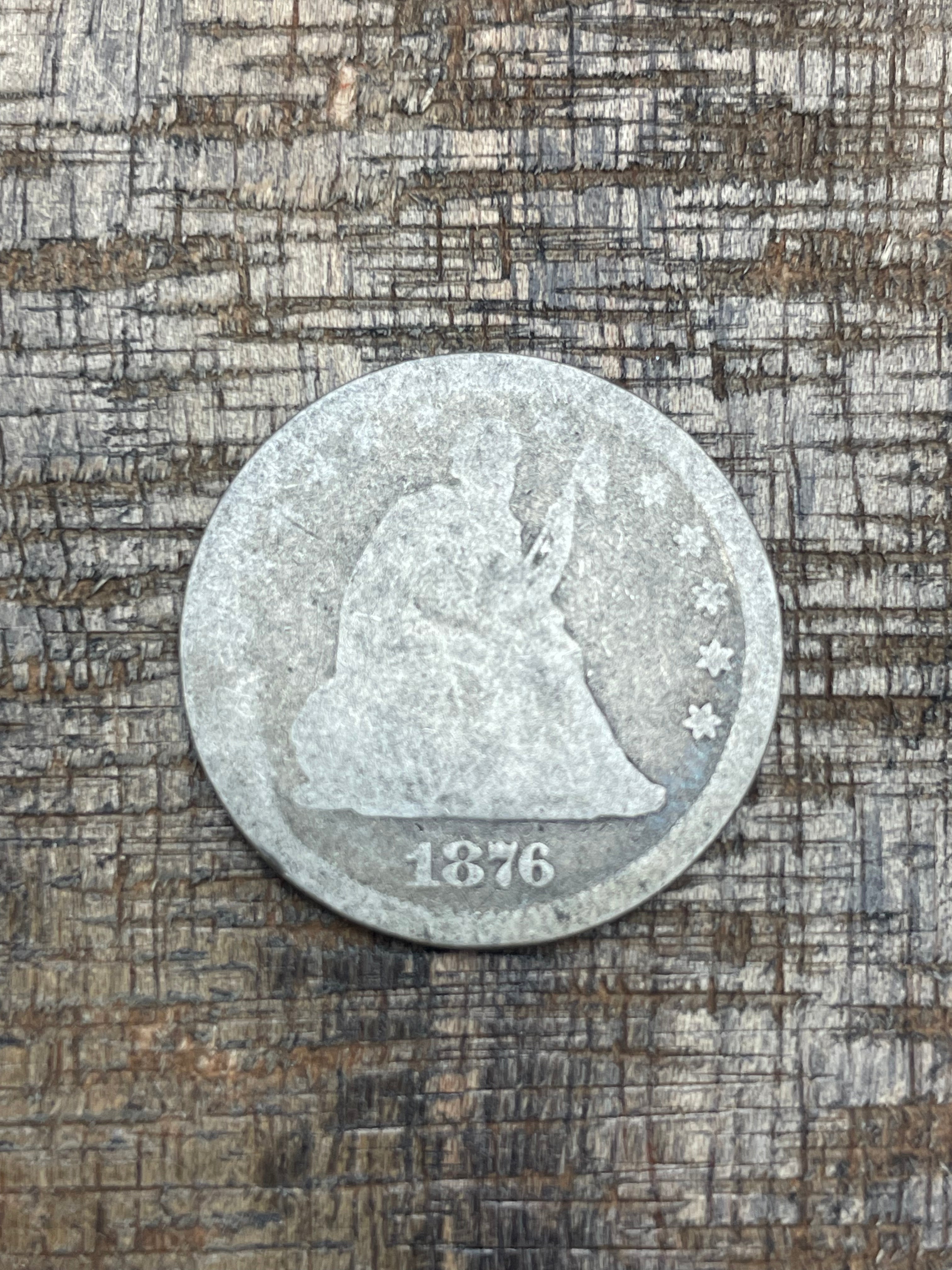 1876 25c US Seated Liberty Quarter