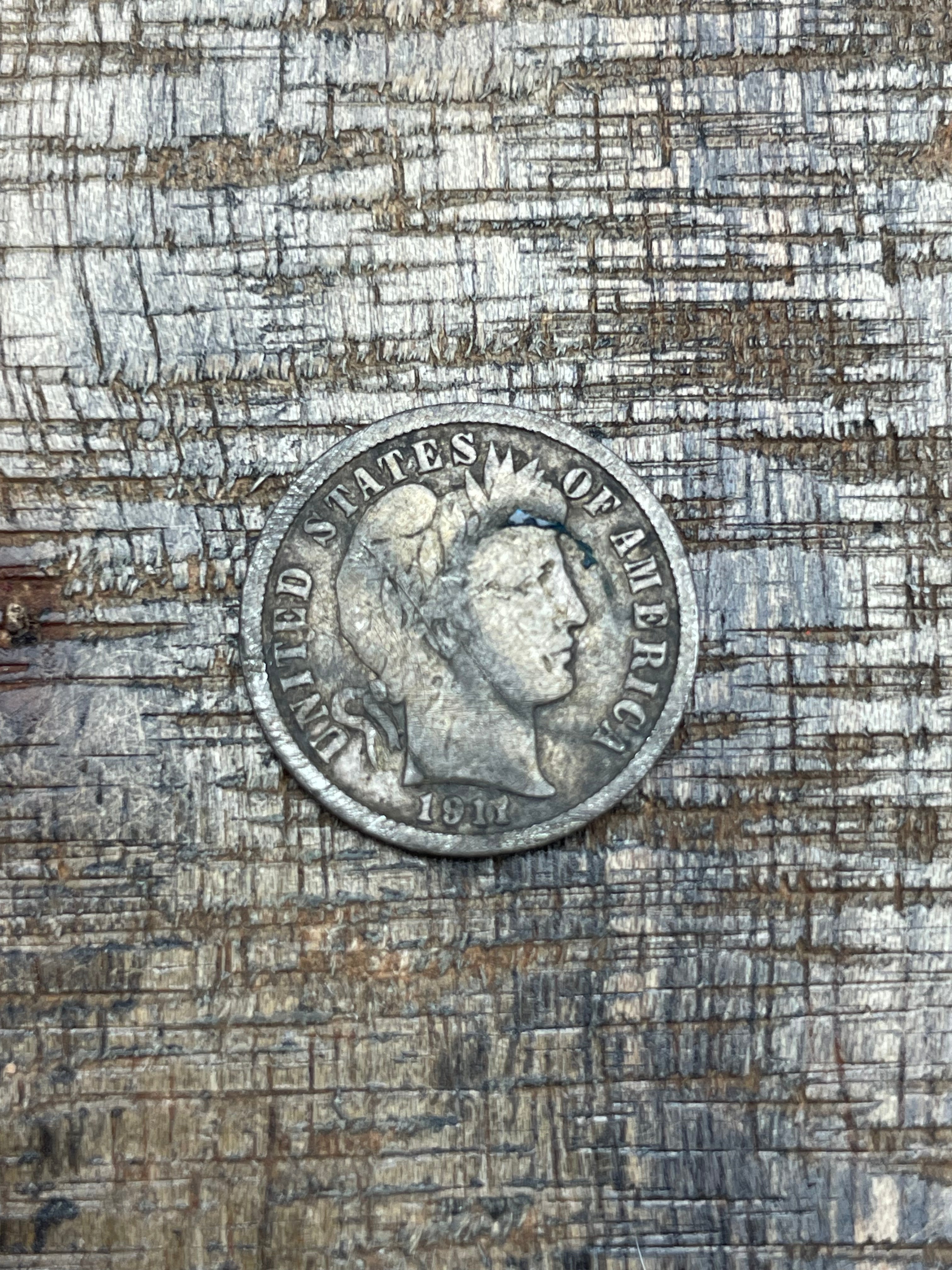 1911-D 10c US Barber Dime - 90% Silver