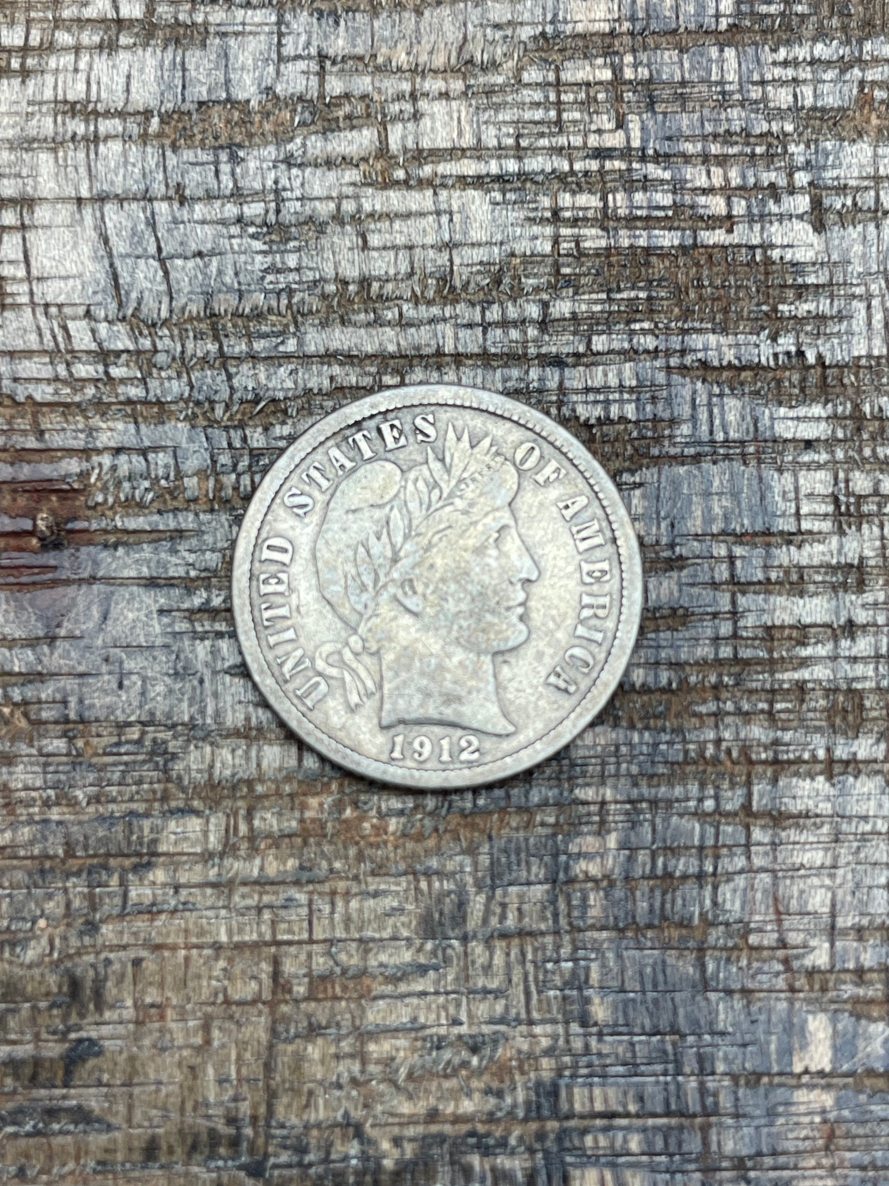 1912 10c US Barber Dime - 90% Silver