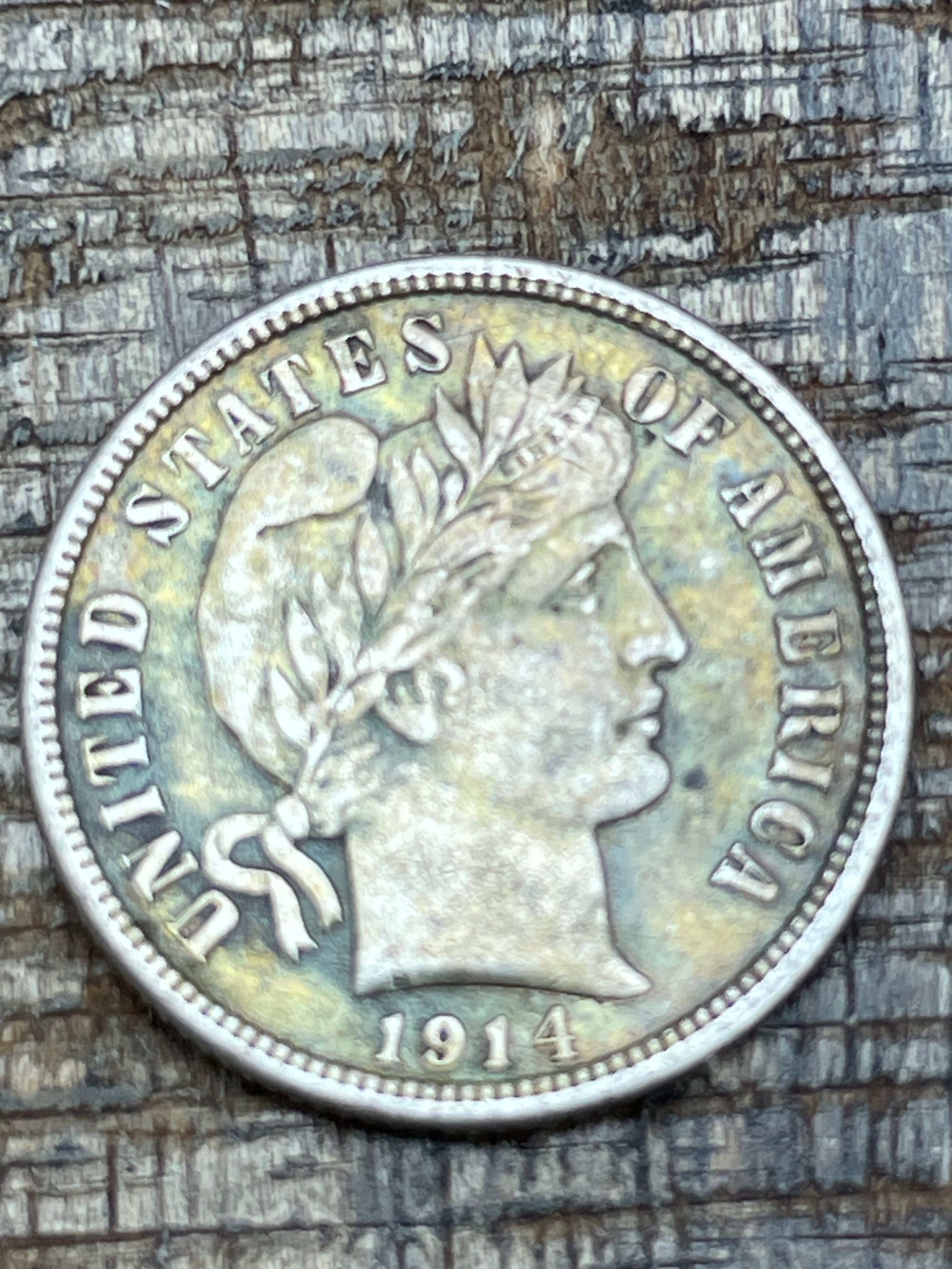 1914-D 10c US Barber Dime - 90% Silver