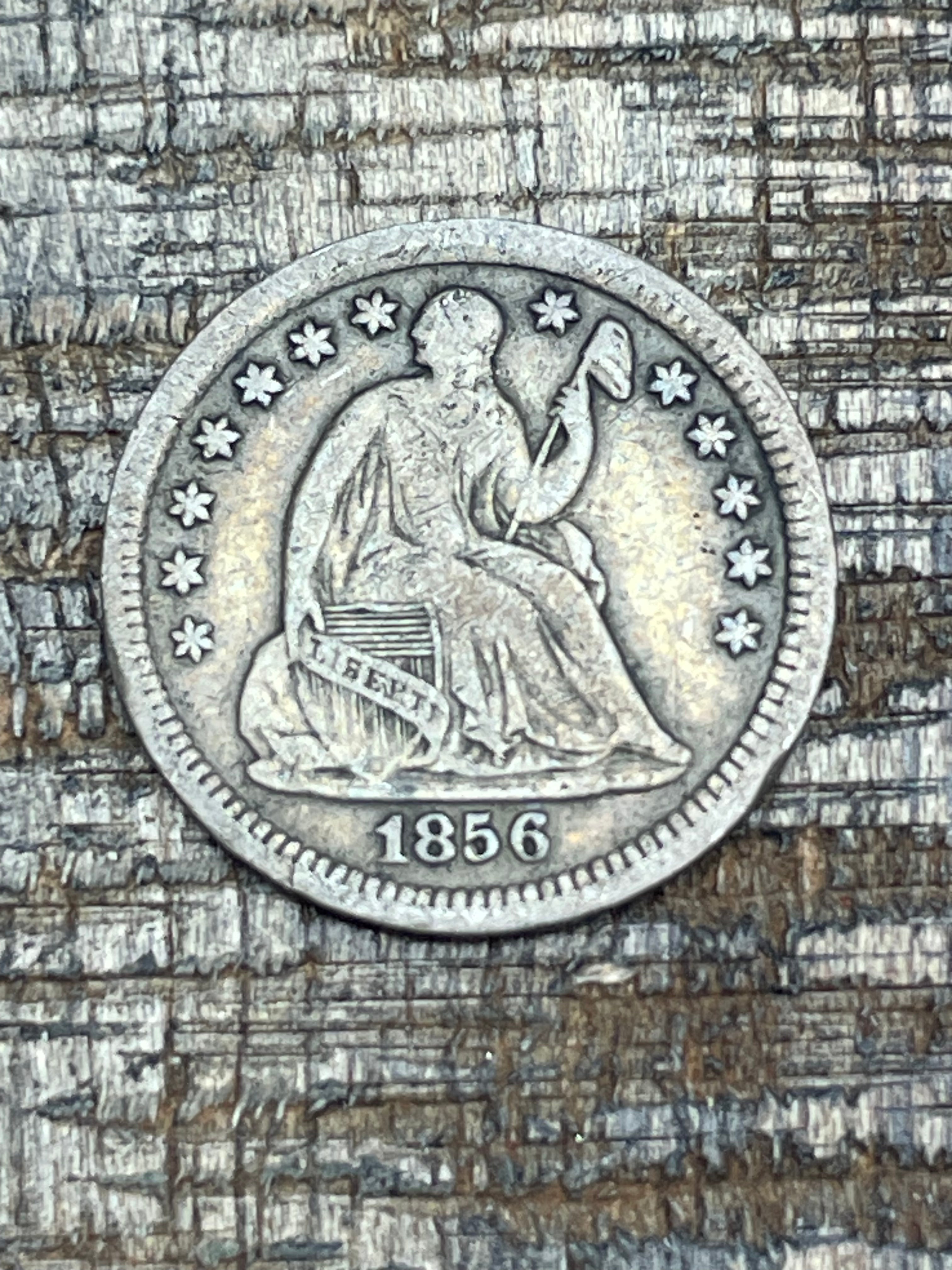 1856 US Seated Liberty Half Dime.  ~ 90% Silver