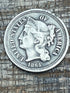 1865 3c US Three Cent Nickel