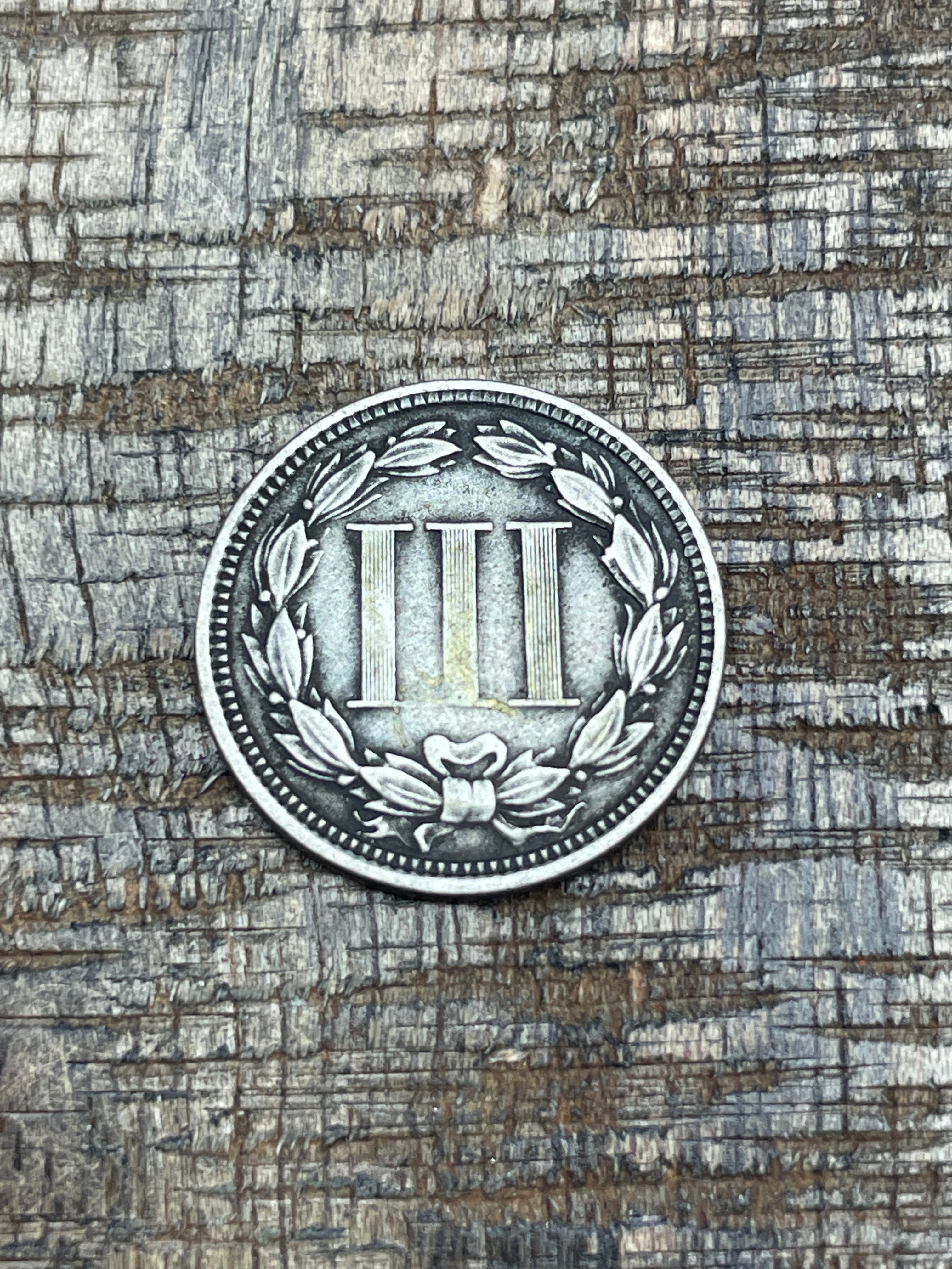 1865 3c US Three Cent Nickel