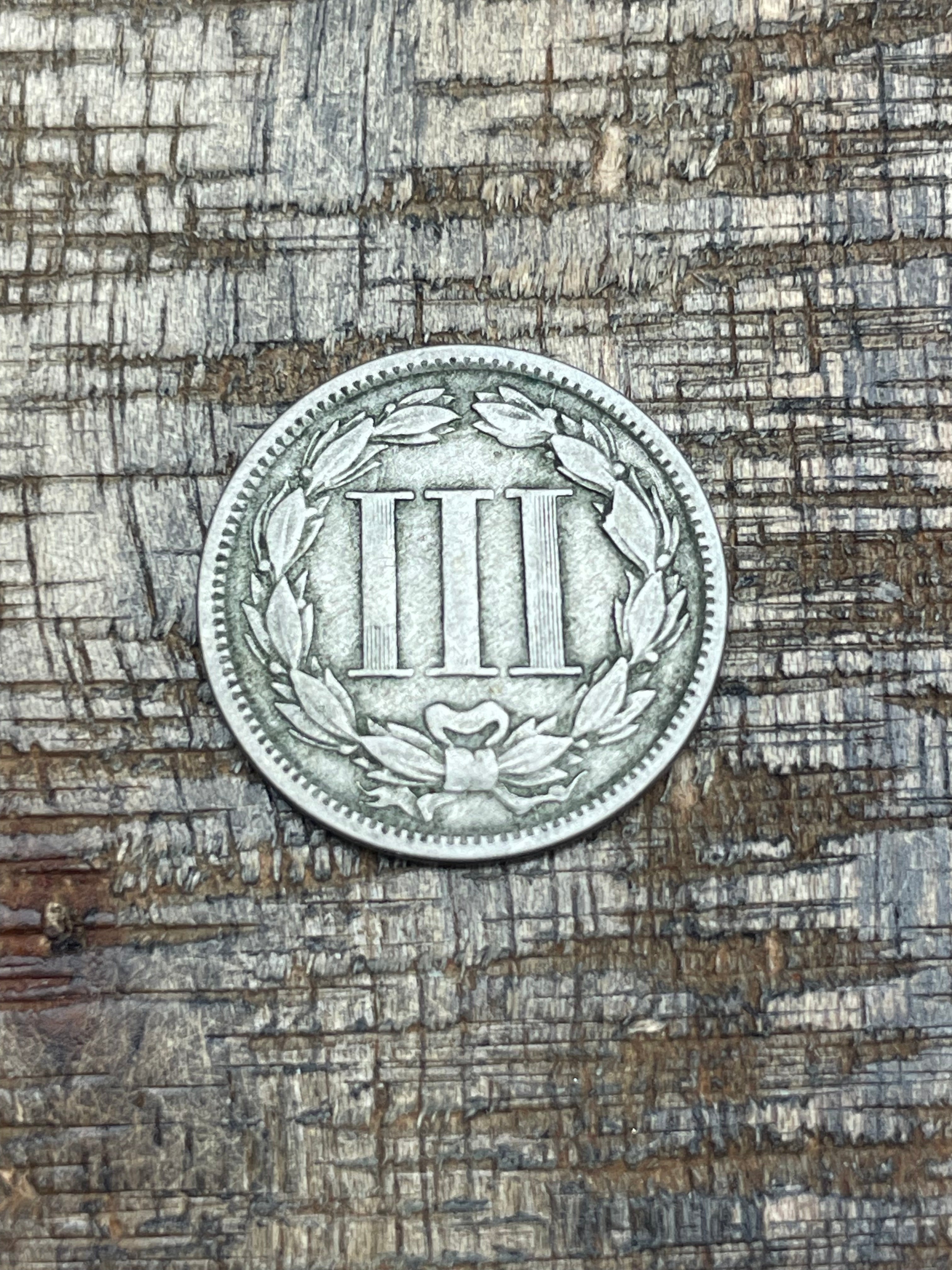 1865 3c US Three Cent Nickel