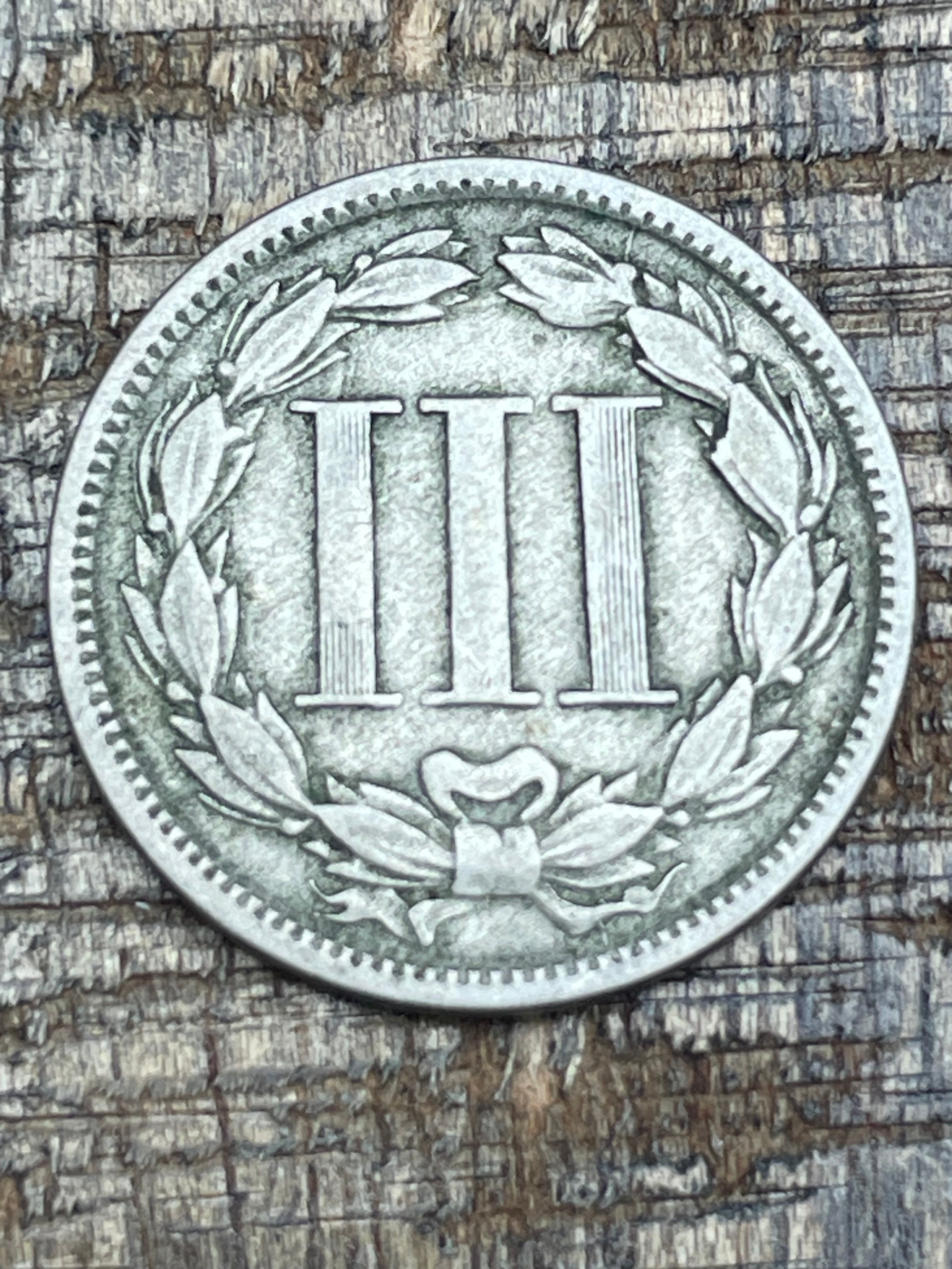 1865 3c US Three Cent Nickel