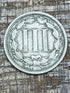 1865 3c US Three Cent Nickel