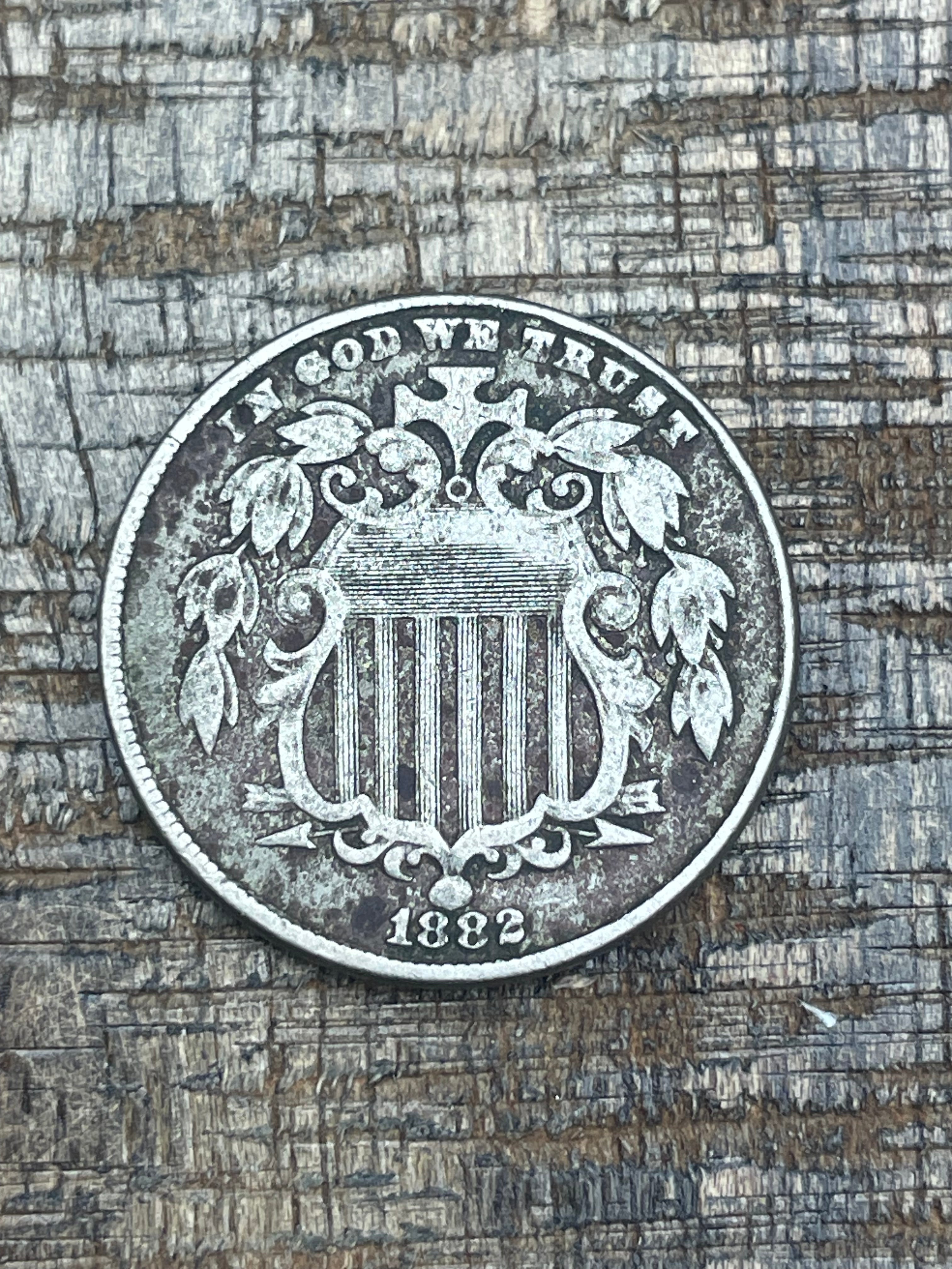 1882 5C Shield Nickel