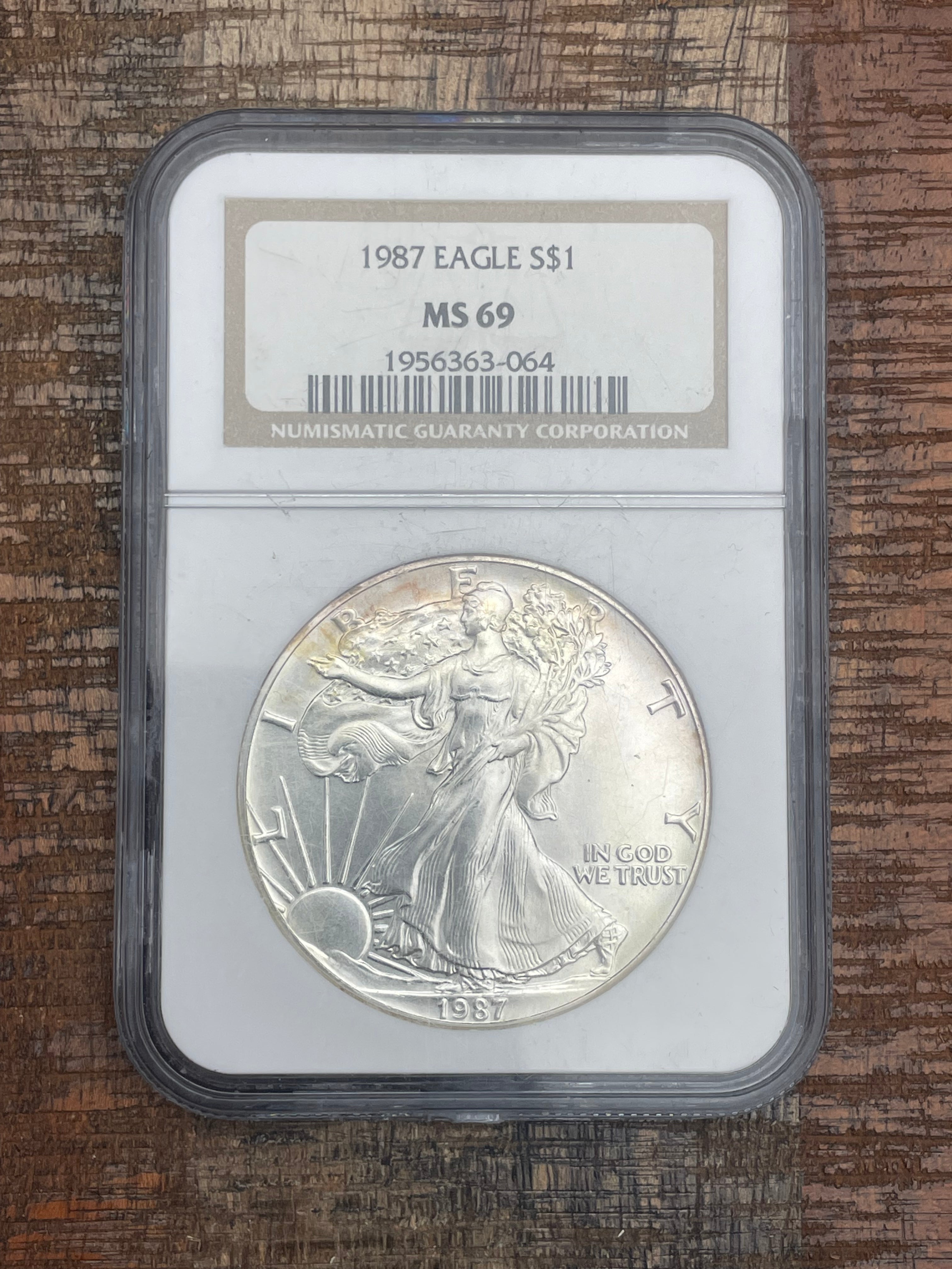 1987 $1 American Silver Eagle NGC graded MS69