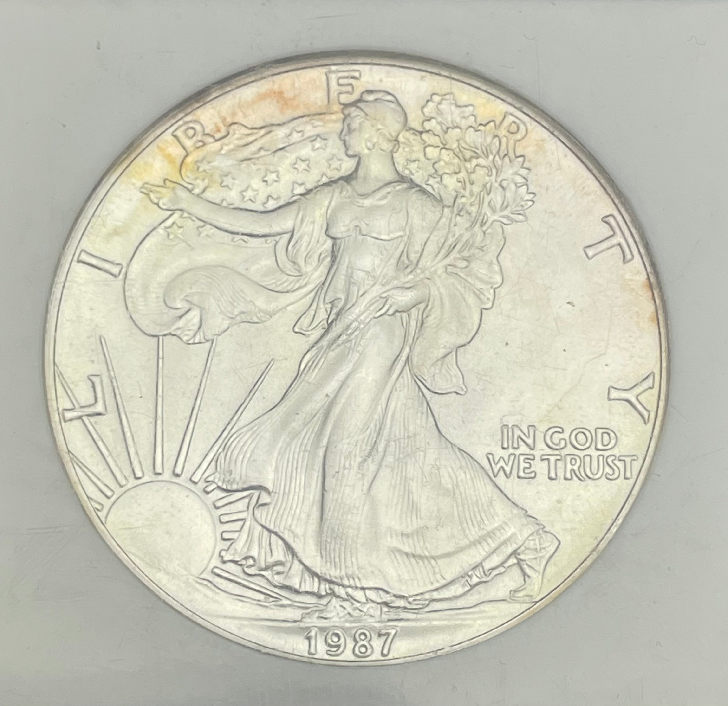 1987 $1 American Silver Eagle NGC graded MS69