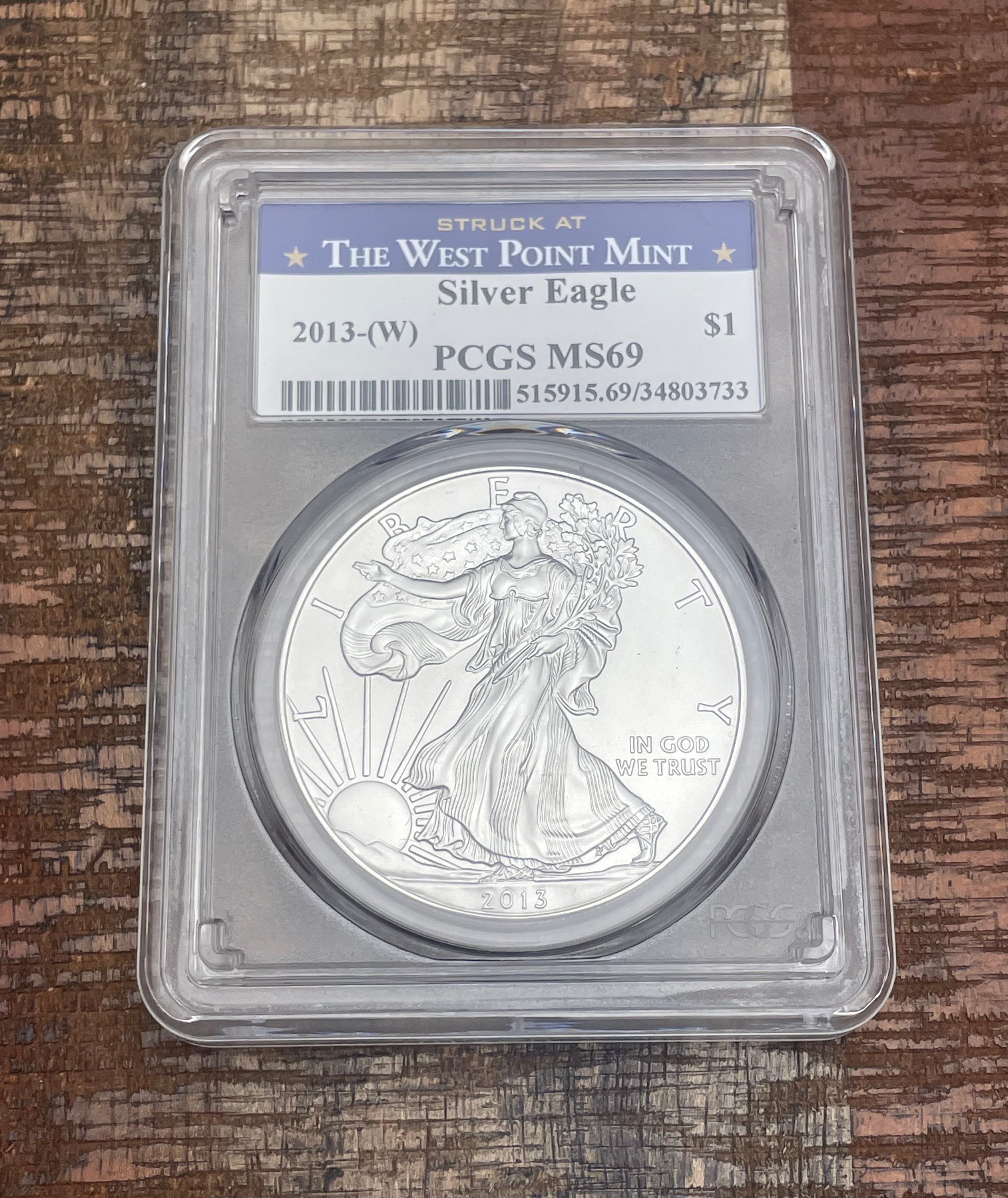 2013-W $1 US American Silver Eagle ~ PCGS MS69 ~ Struck at the West Point Mint