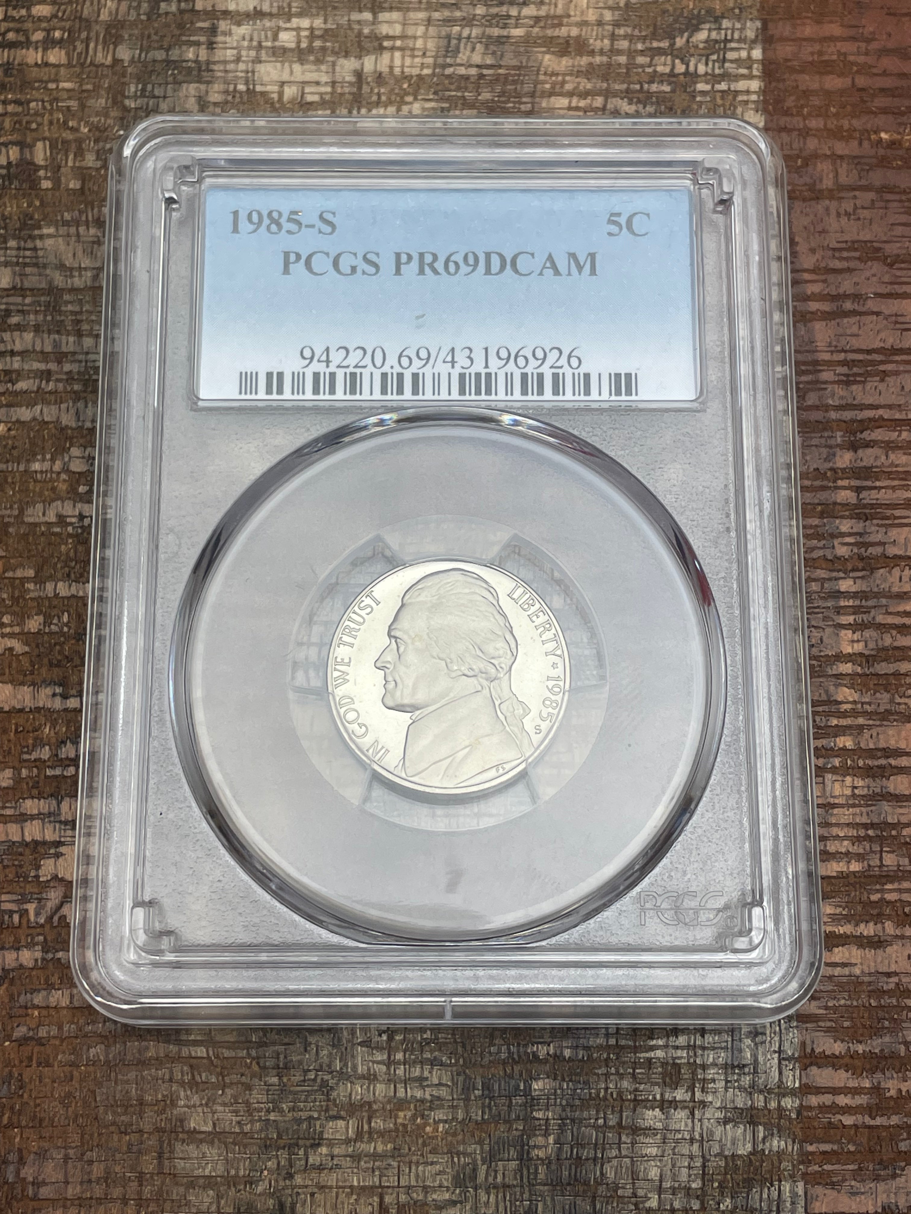 1985-S 5C US Jefferson Nickel ~ PCGS PR69DCAM